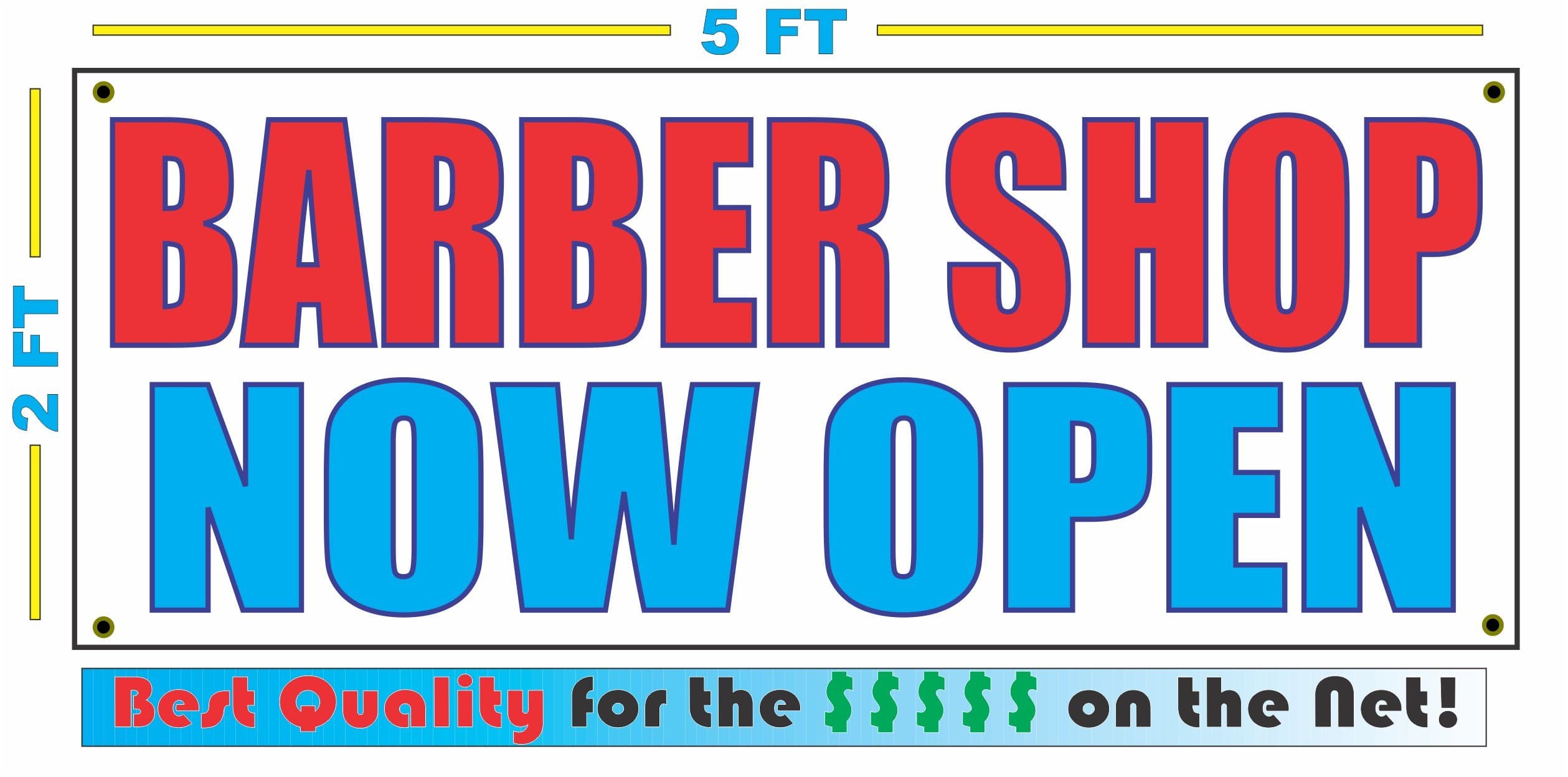 Barber Shop Now Open Banner Sign