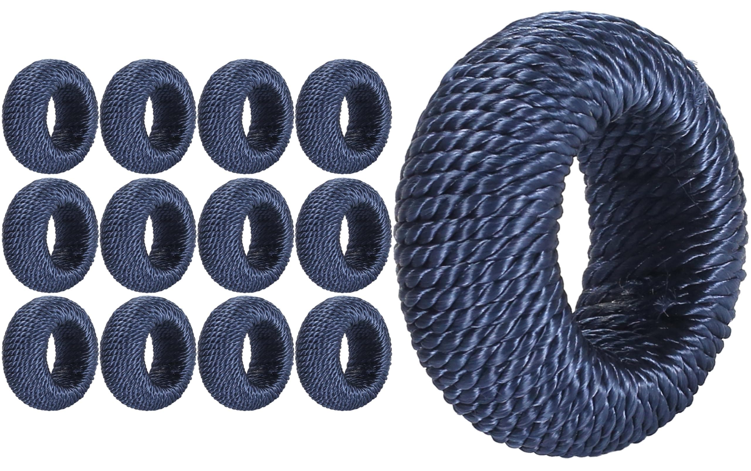 Woven Farmhouse Napkin Rings Set of 12 - Premium Decorative Napkin Rings Party Table Decor for Chic Tabletop & Dining, French Style, Gifting (Blue)