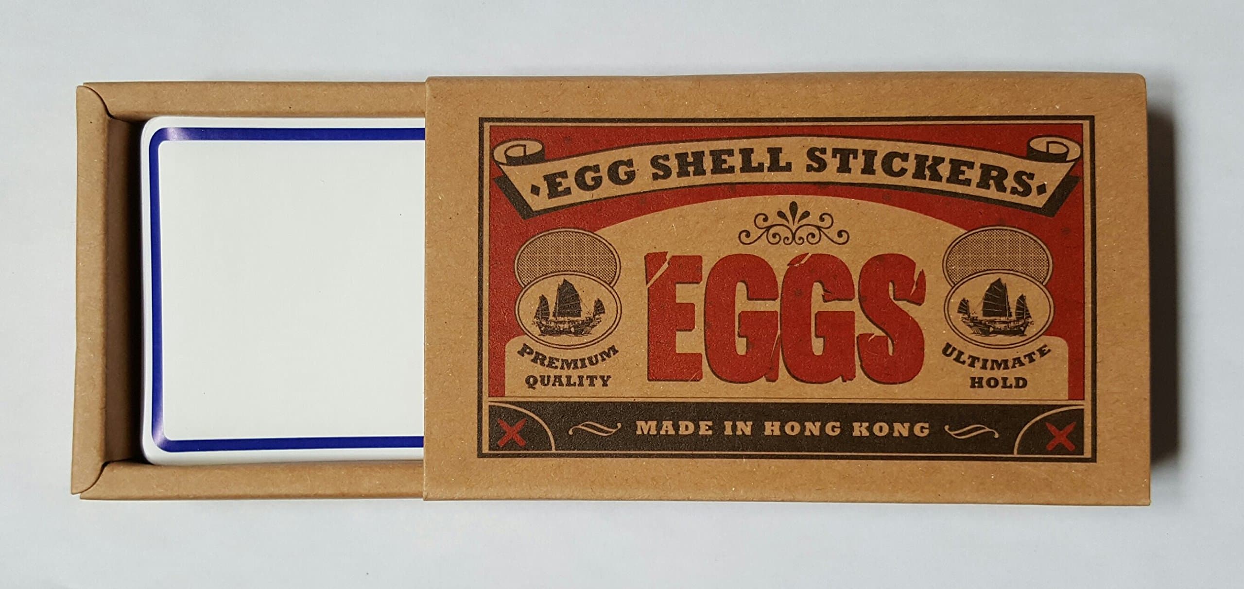 Egg Shell Stickers Graffiti Label Stickers - 80 Pack - Blue Line Border