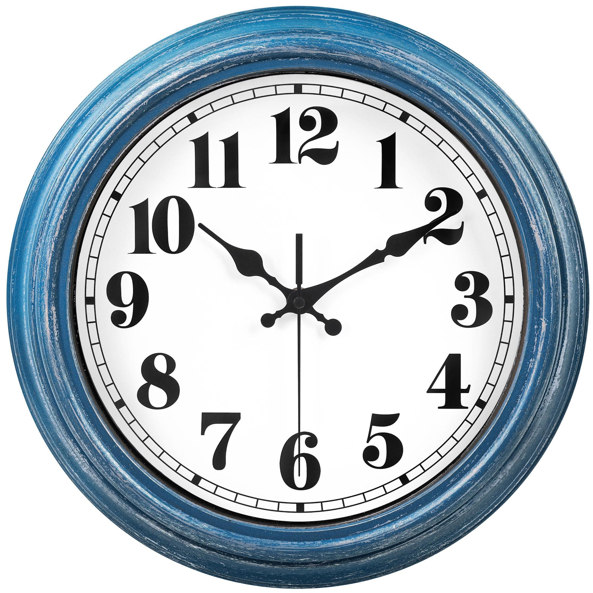 JENLYSTIME 12 Inch Retro Wall Clock Silent Non Ticking Battery Operated Movement Easy to Read Wall Clocks Decorate for Bedroom Living Room Kitchen Office(Blue)
