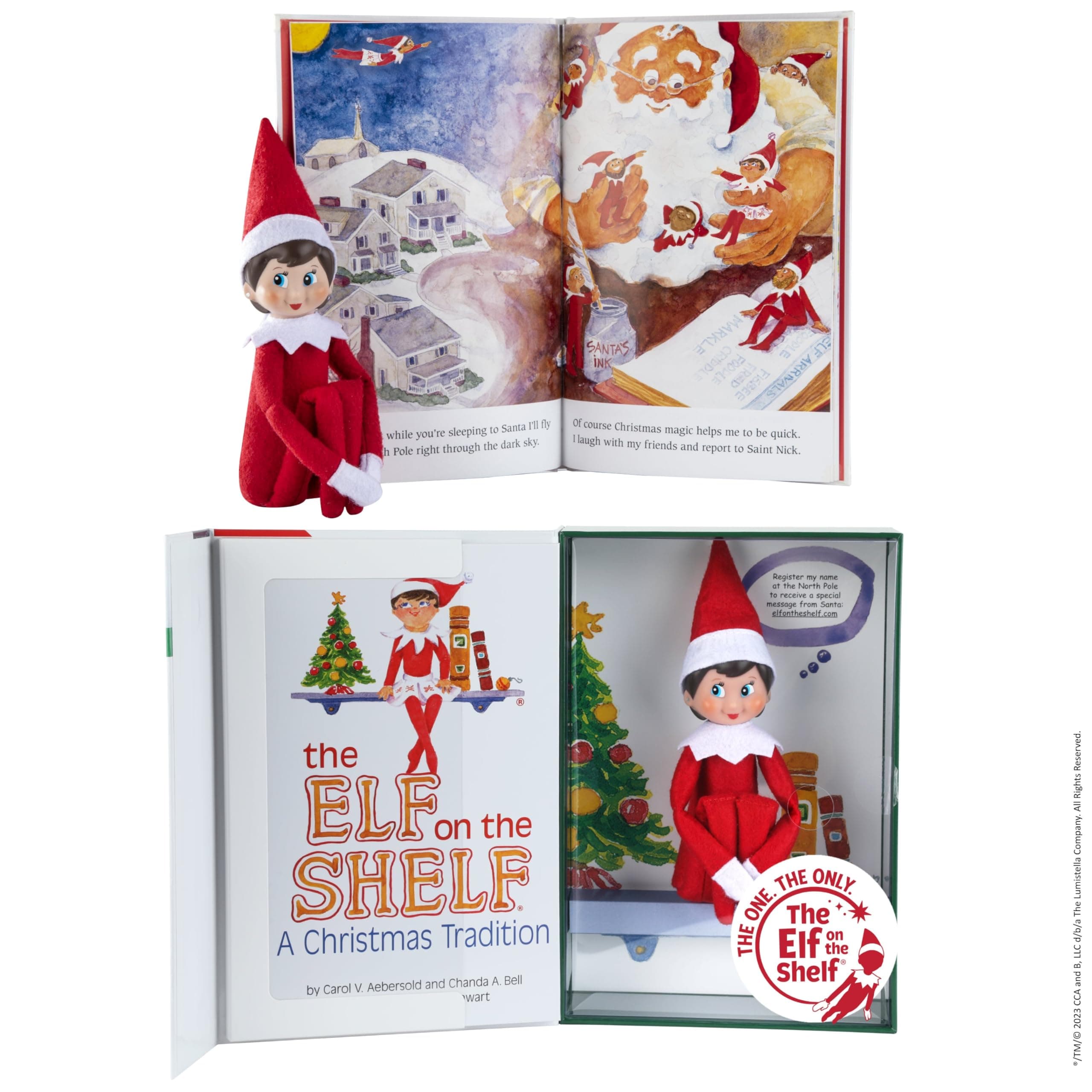 The Elf on the Shelf: A Christmas Tradition - Girl Scout Elf with Blue Eyes - Includes Artfully Illustrated Storybook, Keepsake Box and Official Adoption Certificate