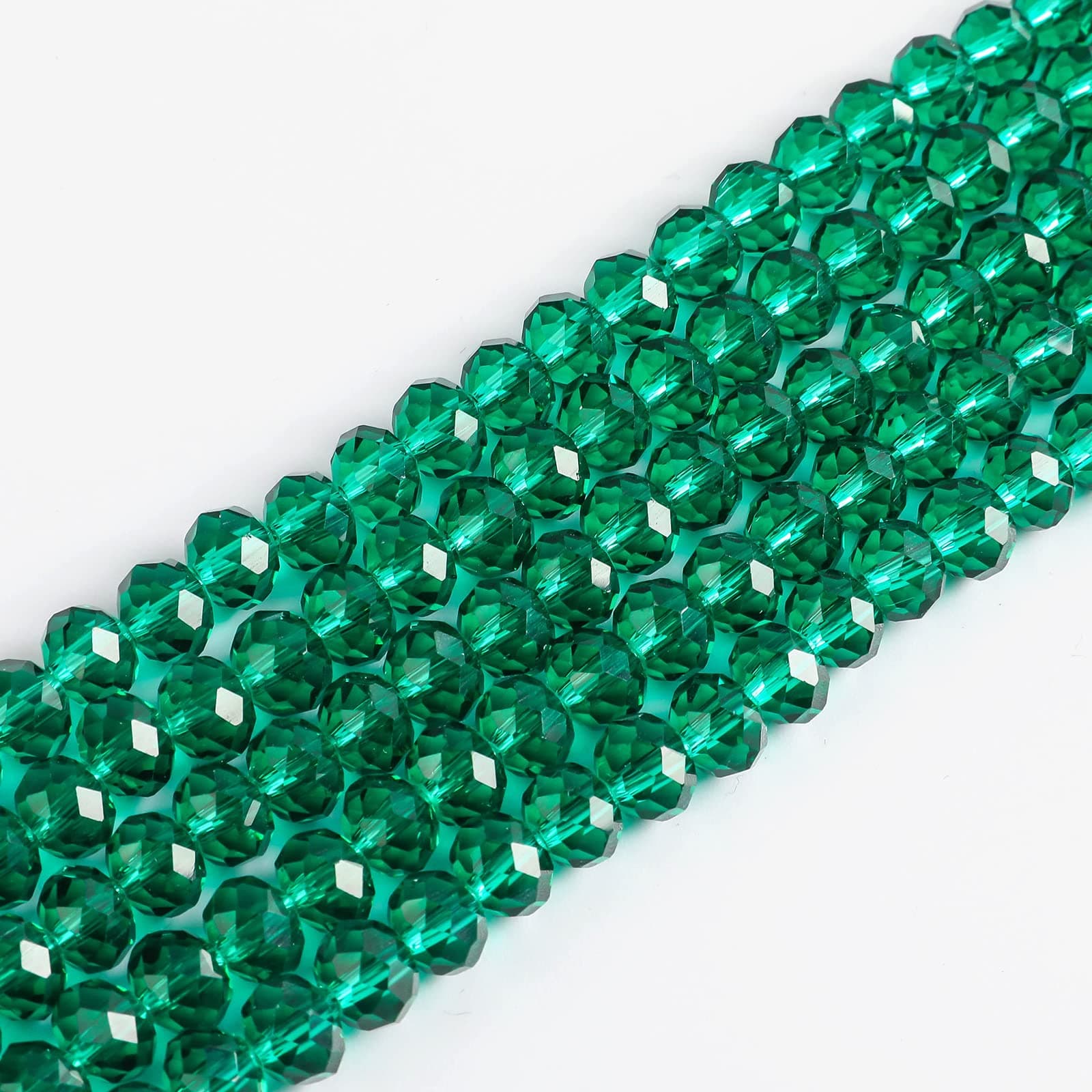 6mm Malachite Green Rondelle Glass Beads for Jewelry Making 850pcs Faceted Briolette Shape Crytal Spacer Beads Assortments Supplies Accessories for Bracelet Necklace for Wholesale