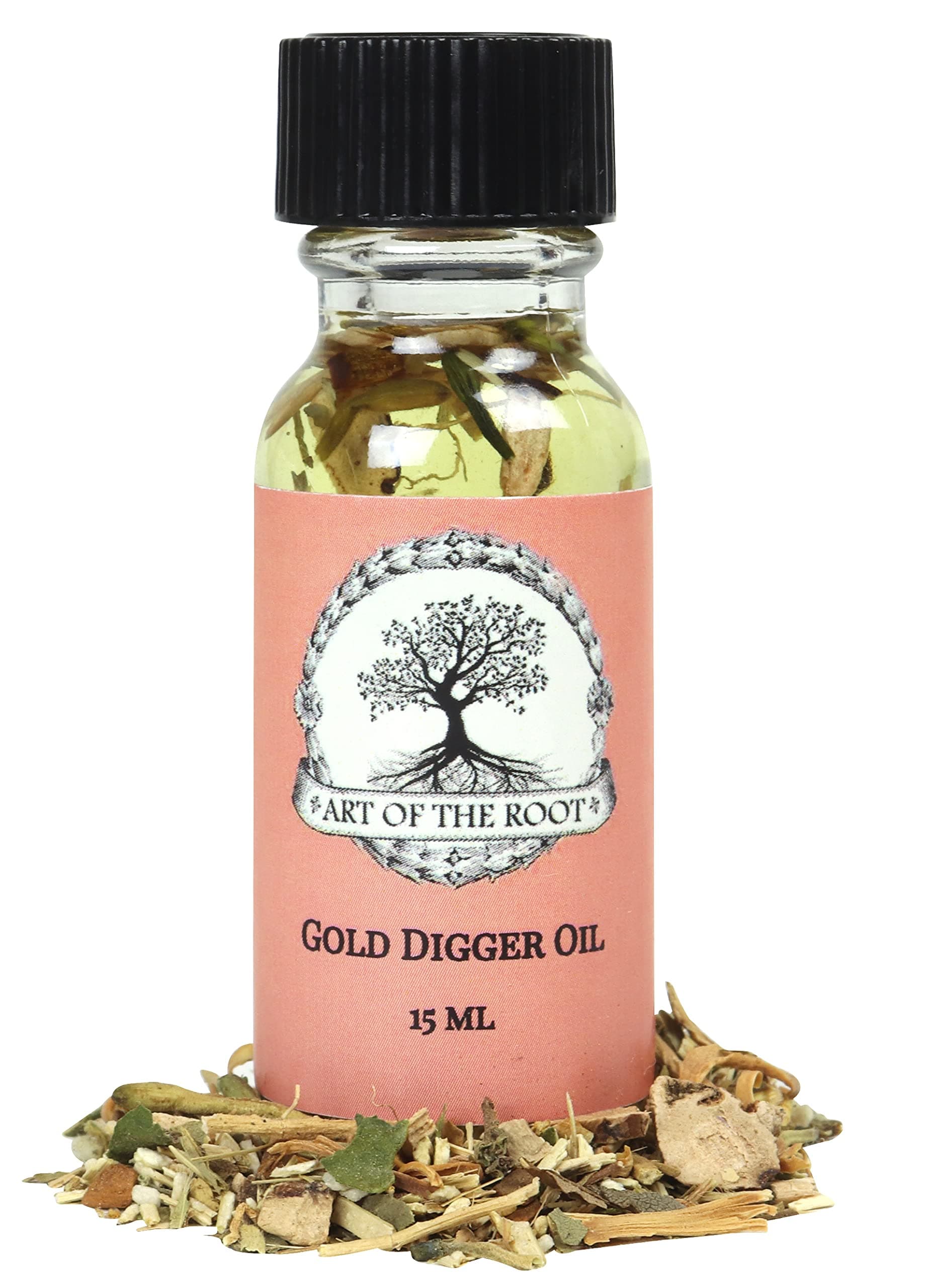 Gold Digger Oil by Art of the Root | Handmade with Herbs & Essential Oils | Conjure, Wiccan, Hoodoo, Pagan & Magick Intentions | Love, Attraction, Wealth & Money Rituals