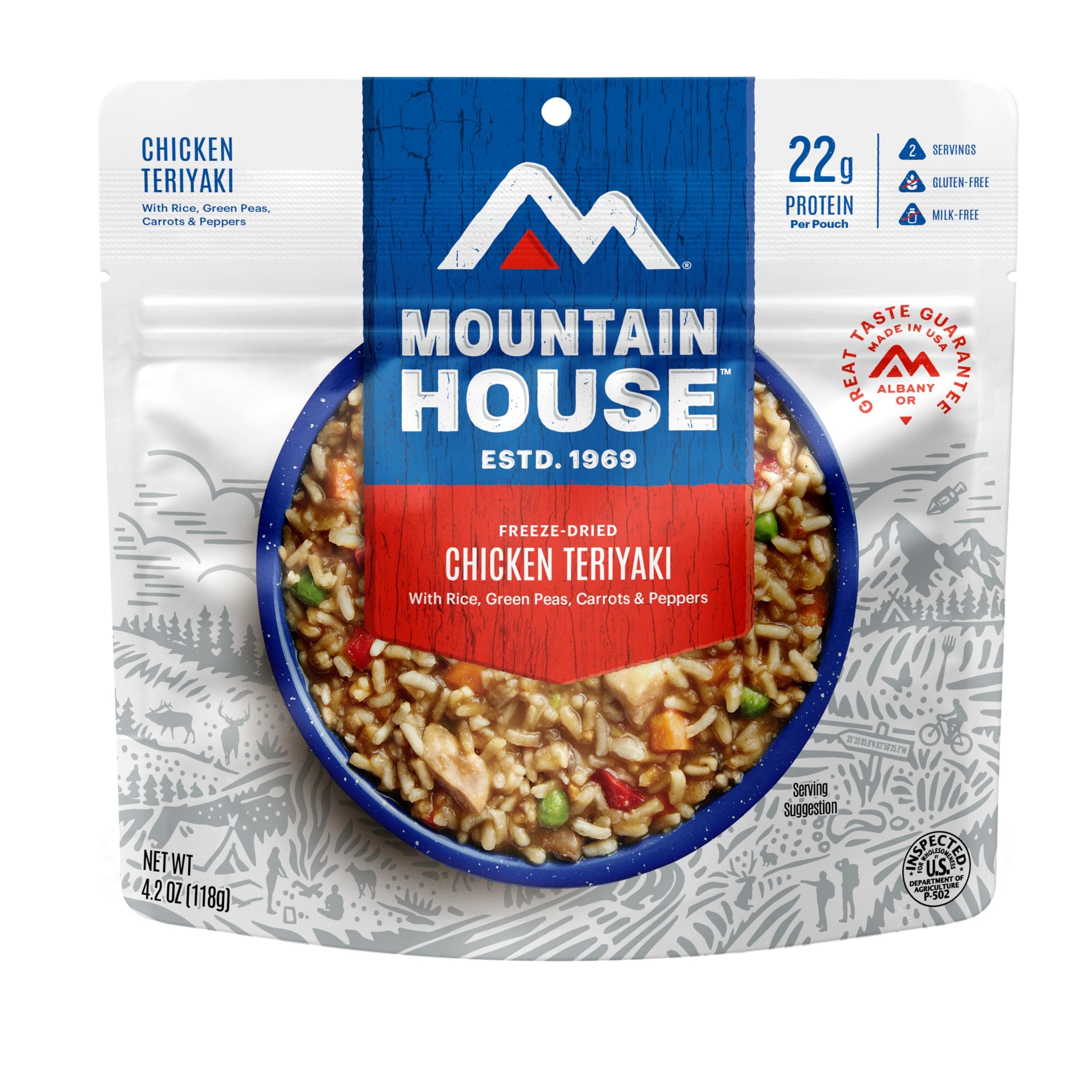 Chicken Teriyaki with Rice | Freeze Dried Backpacking & Camping Food | 2 Servings | Gluten-Free