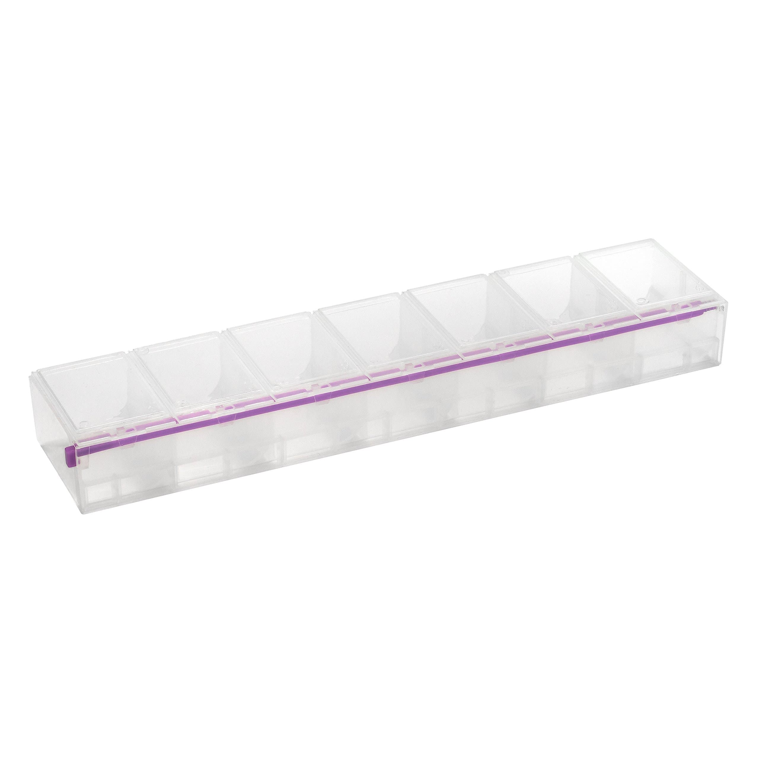 Pill, Medicine, Vitamin, Organizer | Weekly and AM PM Storage | 7 Locking Compartments | Clear Lids | Craft Mates | Apothecary Products