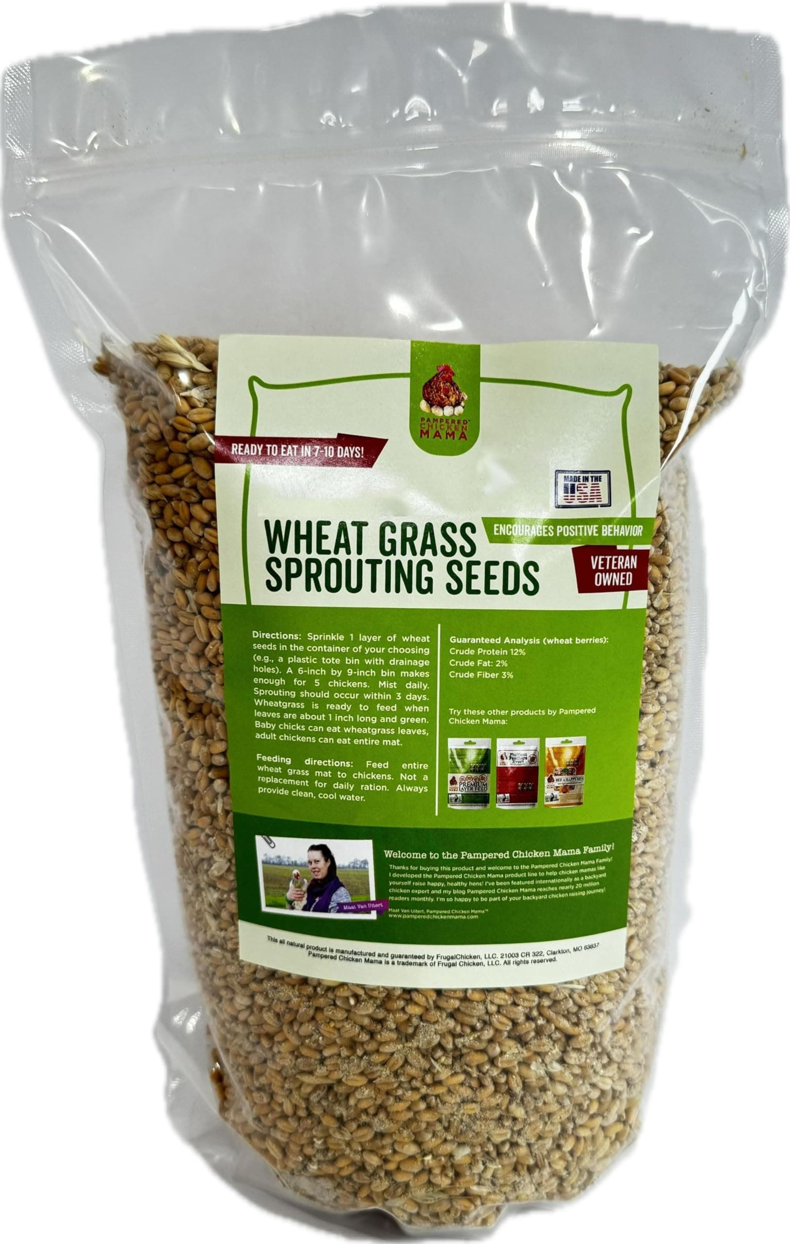 Non-GMO Fodder Seeds for Chickens (3 pounds), Pasture Grass Seed, Wheat Grass Seeds for Growing, Wheat Seeds for Fodder | Pampered Chicken Mama