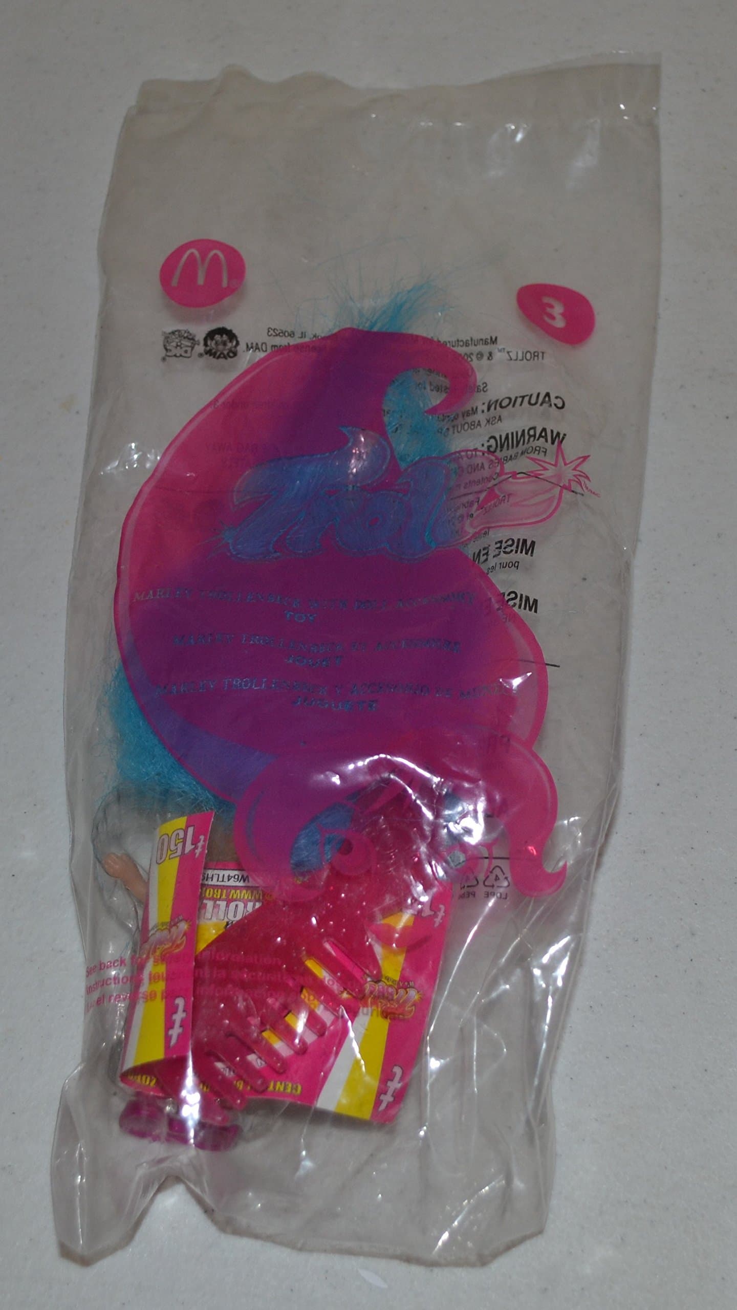 Mcdonalds Trollz Marley Trollenbeck with Doll Accessory #3 Toy From 2006