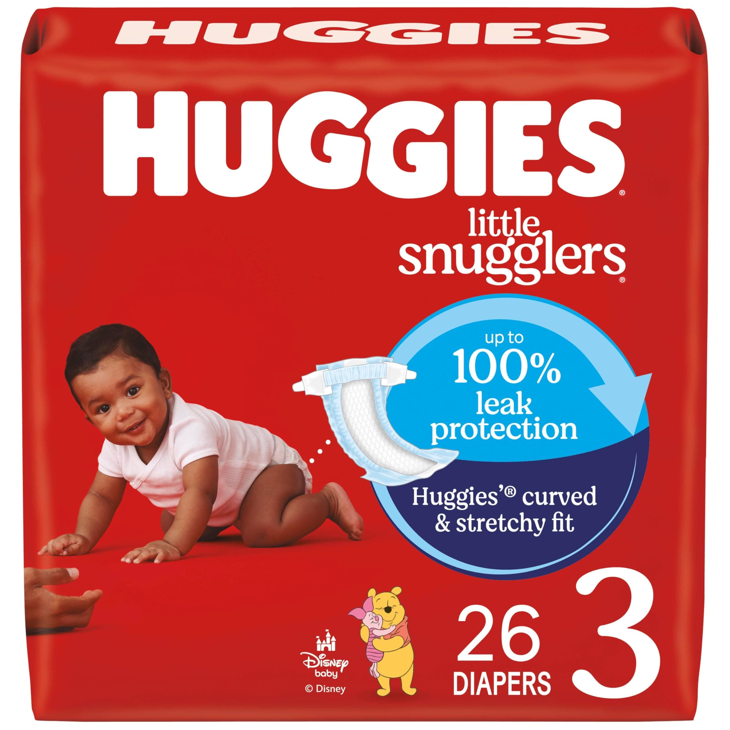 Size 3 Diapers, Little Snugglers Baby Diapers, Size 3 (16-28 lbs), 26 Count, Packaging May Vary