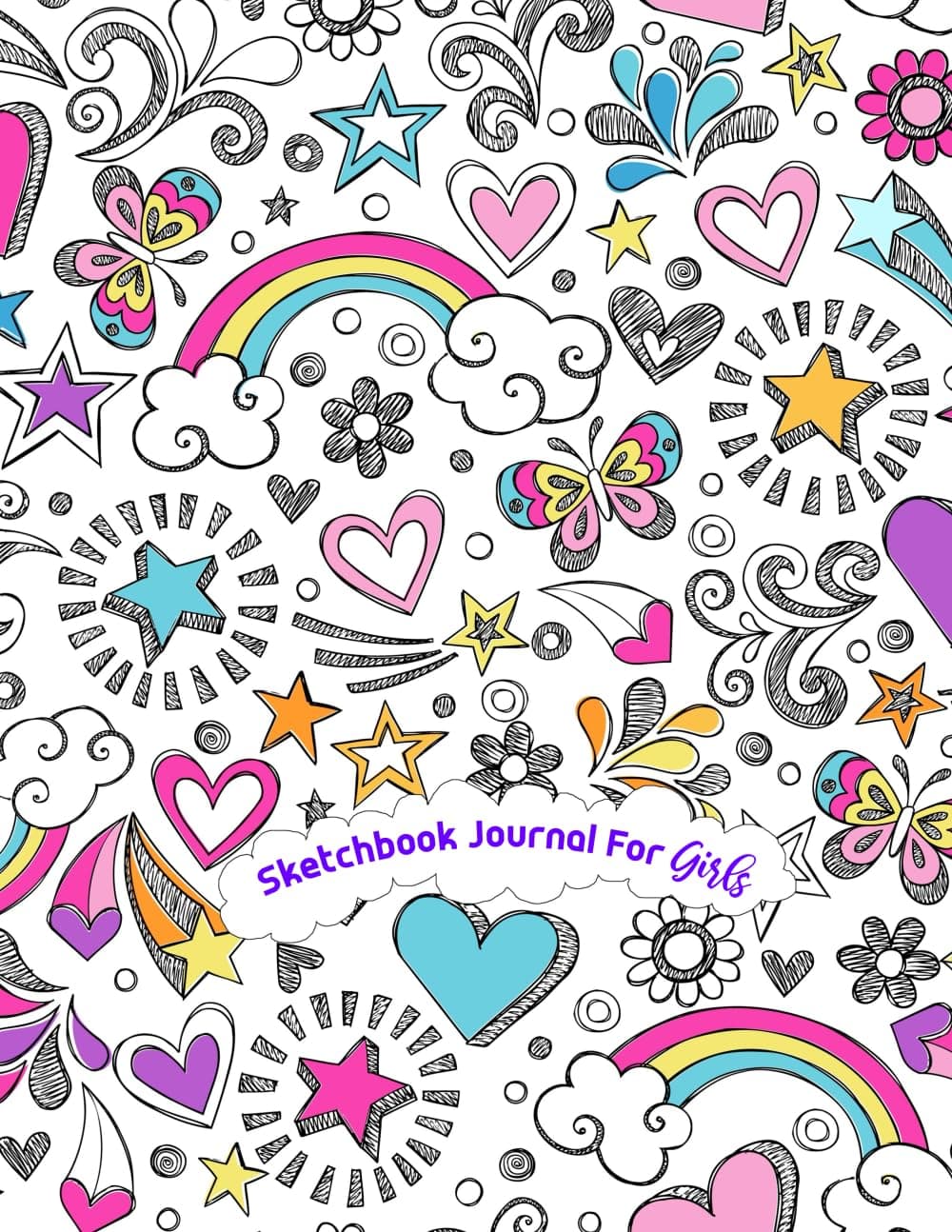 Sketchbook Journal for Girls: 110 pages, White paper, Sketch, Doodle and Draw Paperback – November 1, 2018