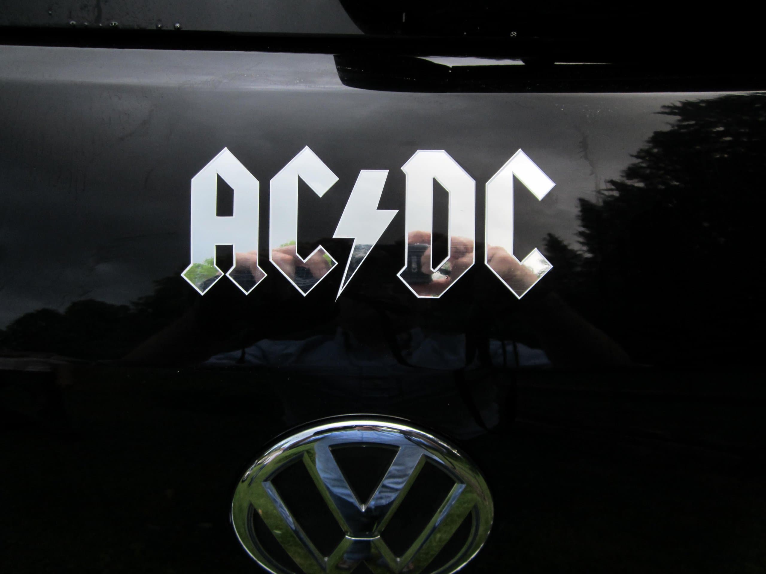 AC DC Chrome Decal 3.5" x 8.25"
