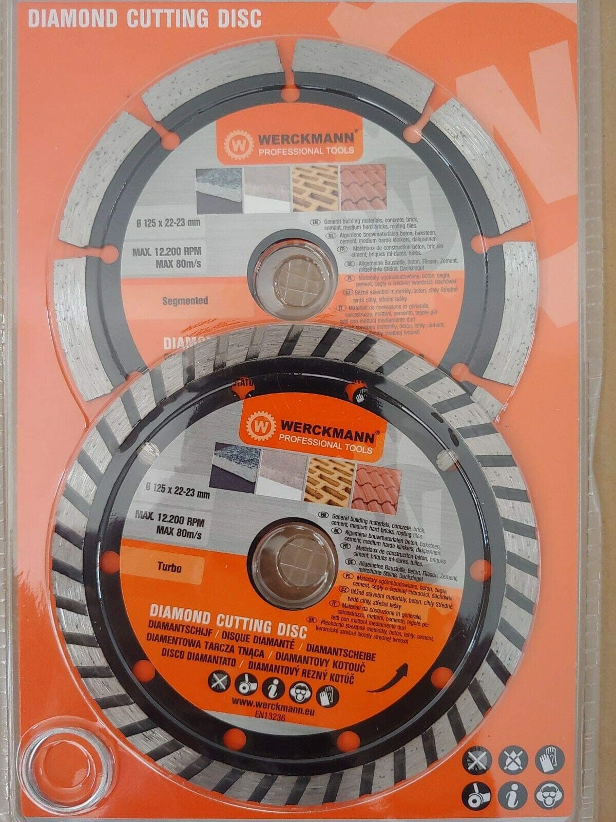 Werckmann Diamond Cutting Discs, 125 mm (Set of 2), Professional for Concrete and Stones