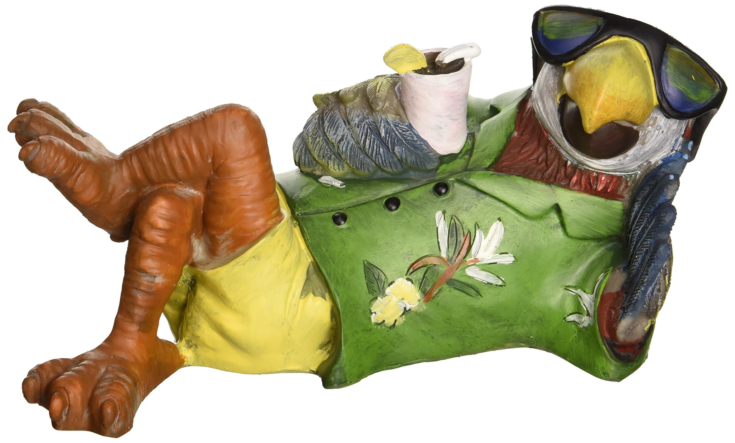Design ToscanoHF308512 Just Chillin' Tiki Parrot Statue,full color