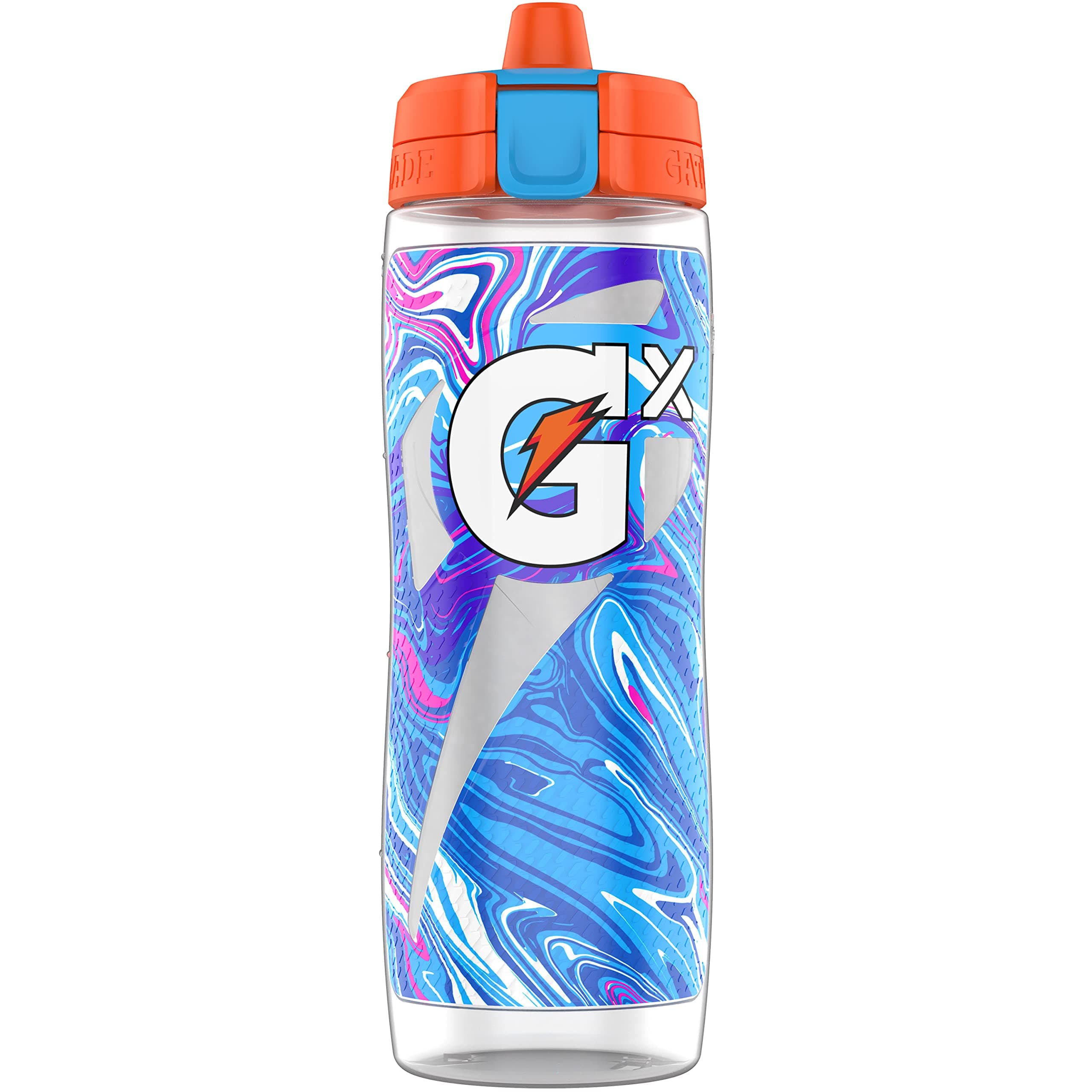 Gatorade Gx Hydration System, Non-slip Gx Squeeze Bottles, Marble Blue