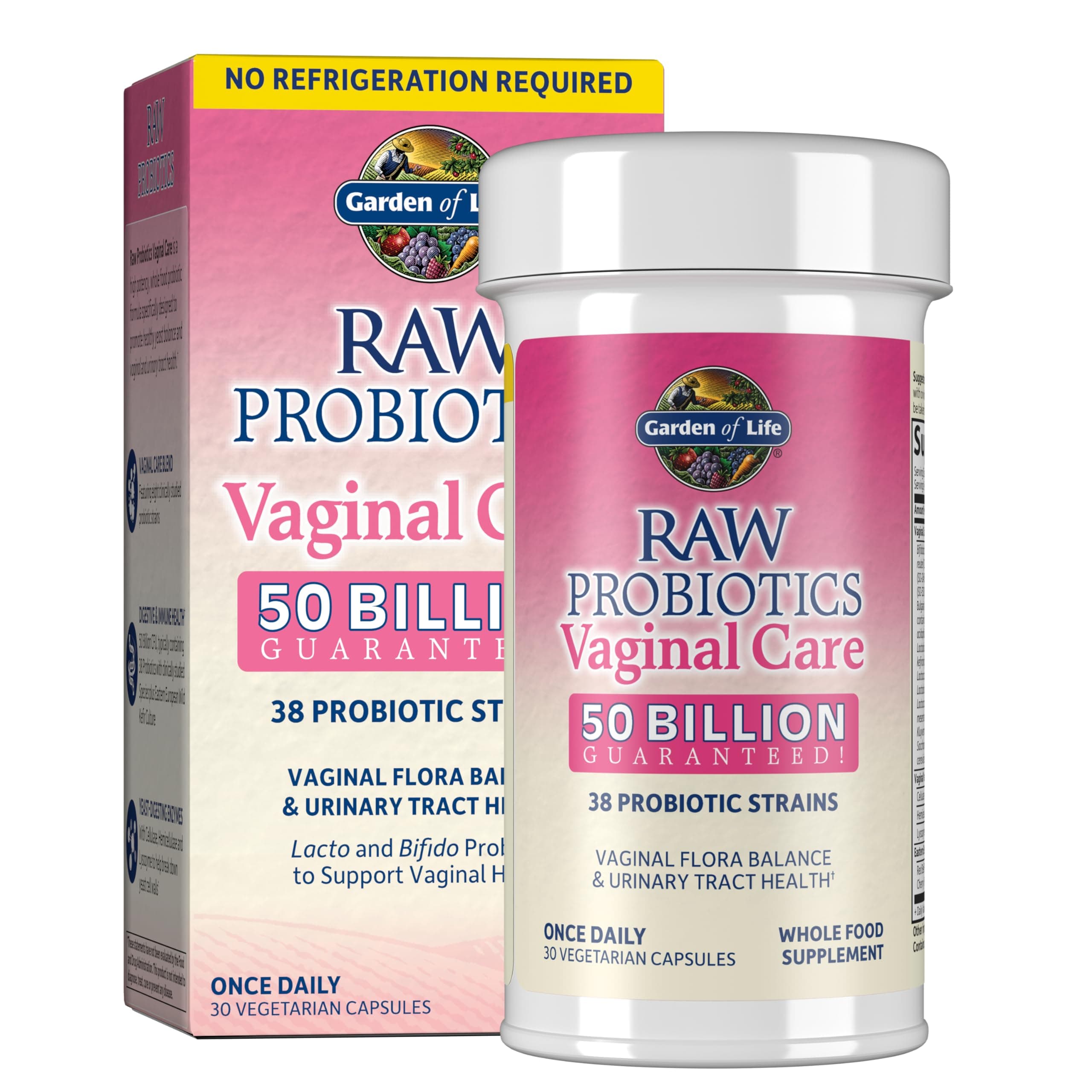 Raw Probiotics Vaginal Care 50 Billion Cfu 30 Vegetarian 181796