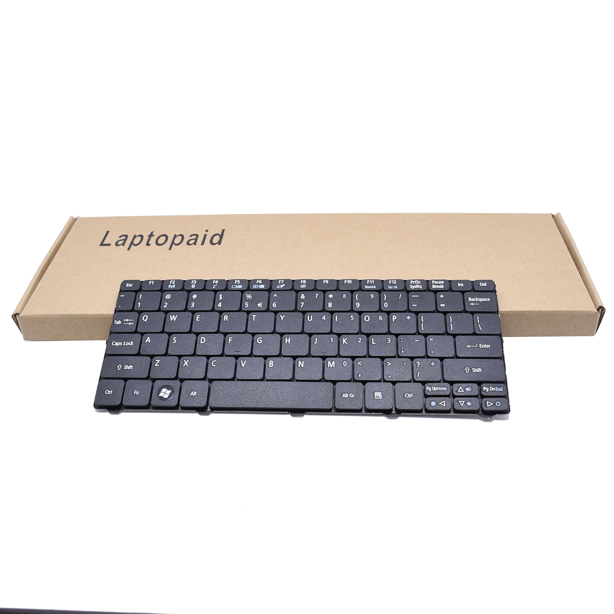 Laptopaid New Keyboard For Acer Aspire One D255 D255e D257 D260 D270 532H NAV50 AO532H AO532H-2527 9Z.N3K82.11D NSK-AS11D PK130AU3000 US Black
