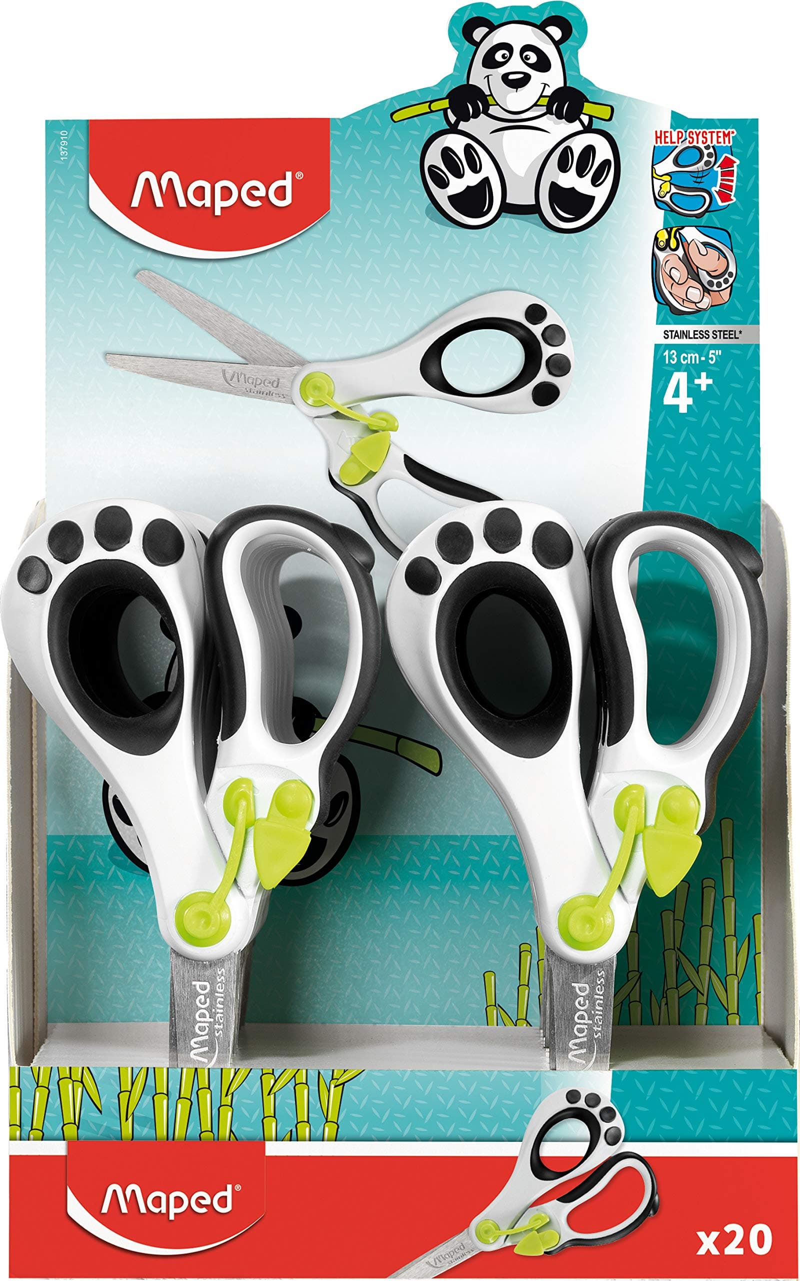 Helix USA - Koopy Spring-Assisted Educational Scissors, 5 Inch - Crafting School Projects - Safe Cutting - Ergonomic Design - Pack of 20