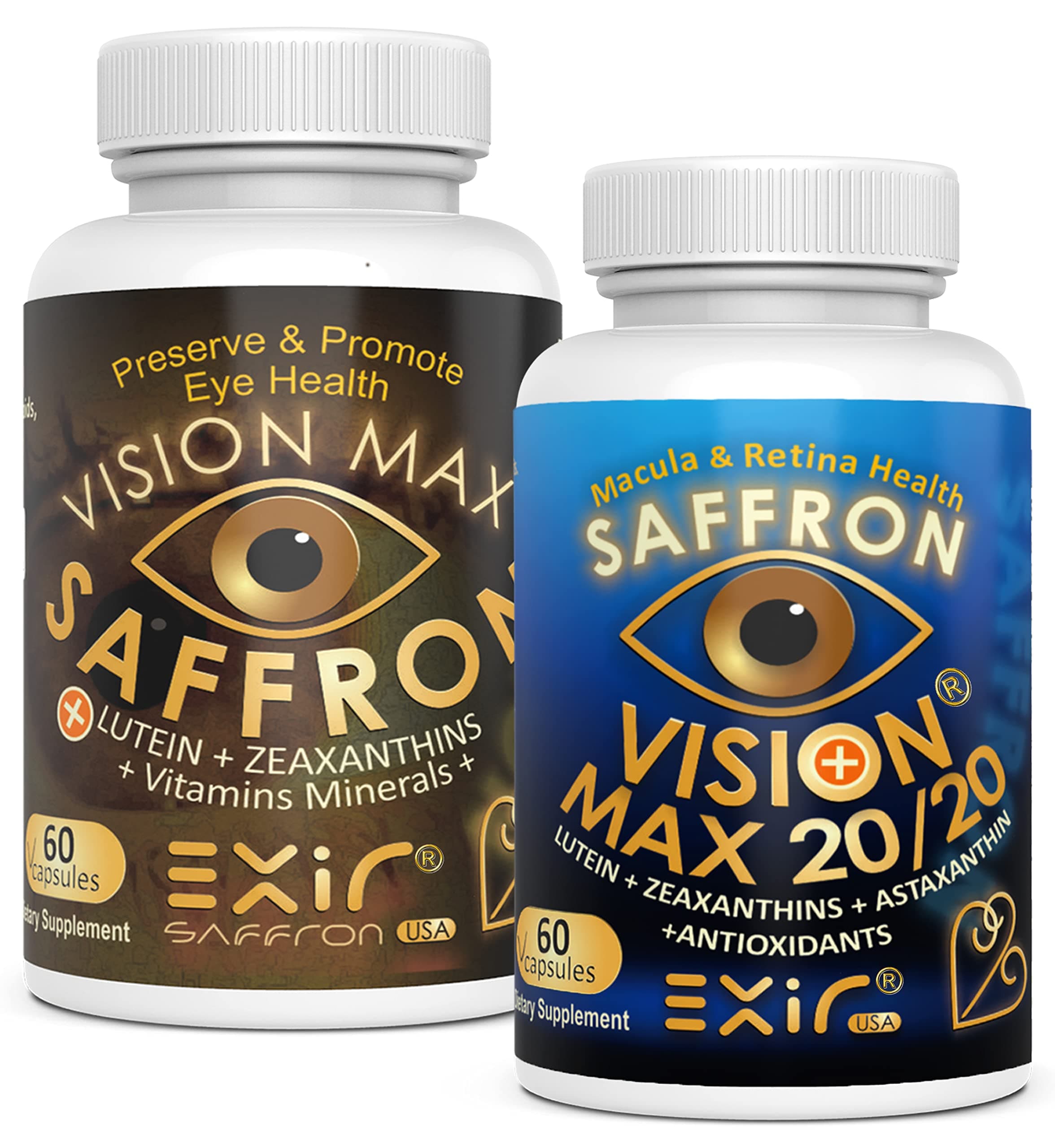 EXIR Eye Vitamins Supplements, Set of 2 - Supports Retina Macular, 120 Capsules