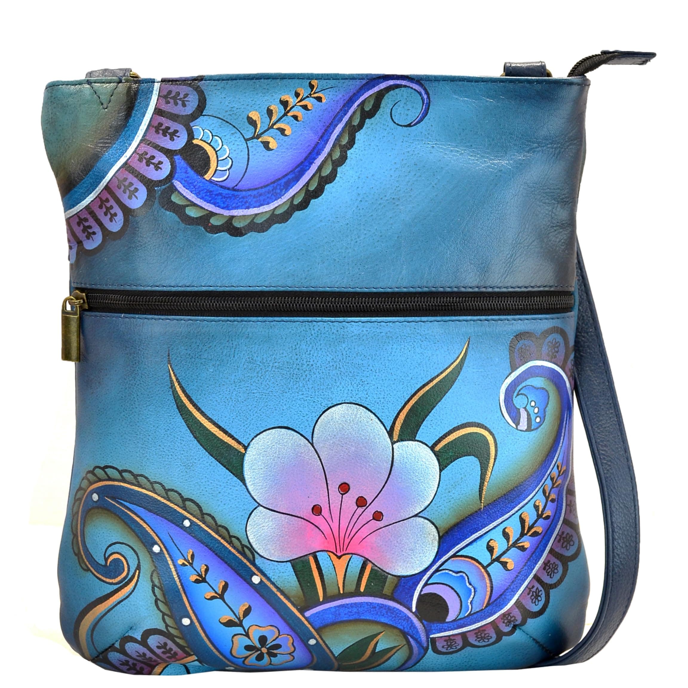 Women's Hand-Painted Genuine Leather Slim Cross Shoulder Bag