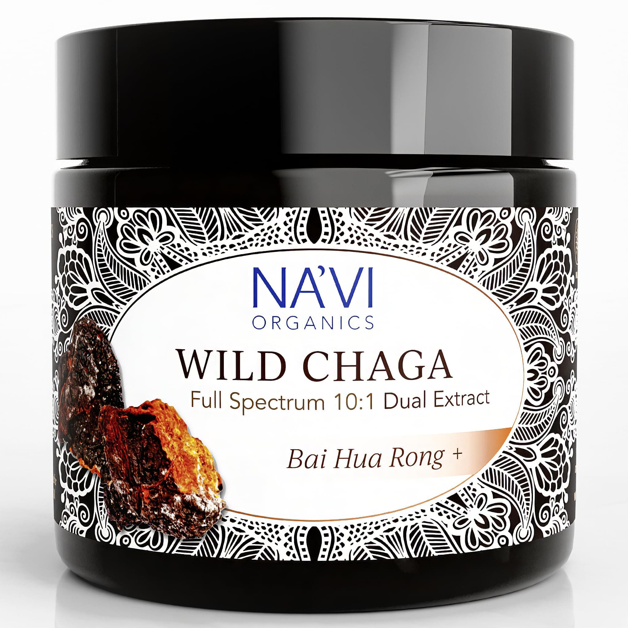 Na’vi Organics Wild Chaga Mushroom Extract Powder 80g | Dual 2-Step Extraction for Maximum Potency | Natural High Anti-oxidants & Immune Support | Premium Quality Vegan Supplement for Daily Wellness