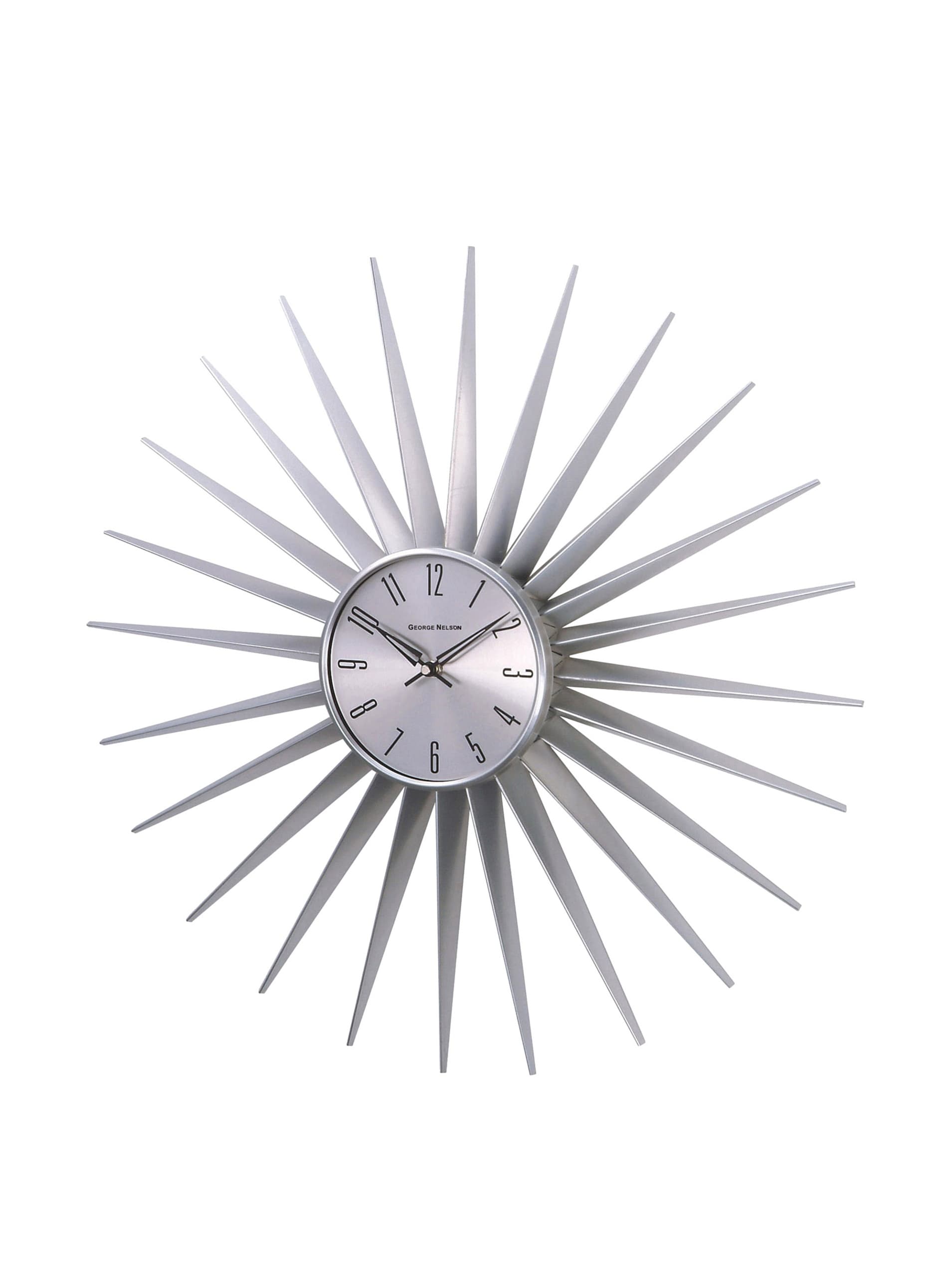 Sunburst Clock, Silver