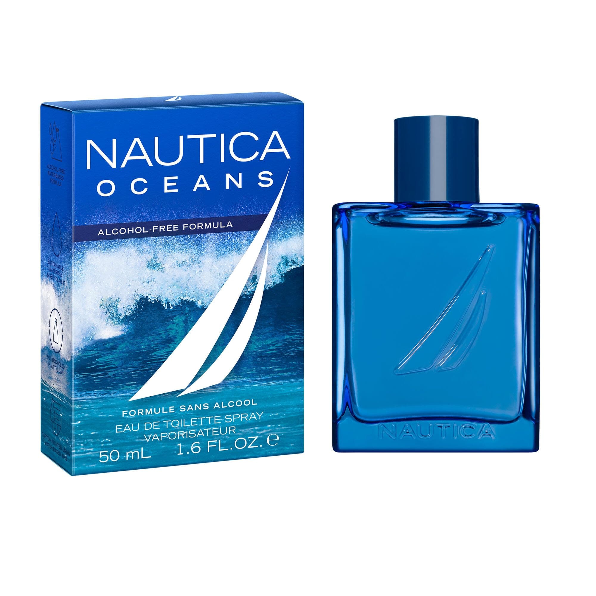 Oceans Eau de Toilette 1.6 fl oz (Pack of 1), Notes of Apple, Cyclamen, and Amberwood, Men's Fragrance, Long Lasting, Everyday Fragrance, Travel Size