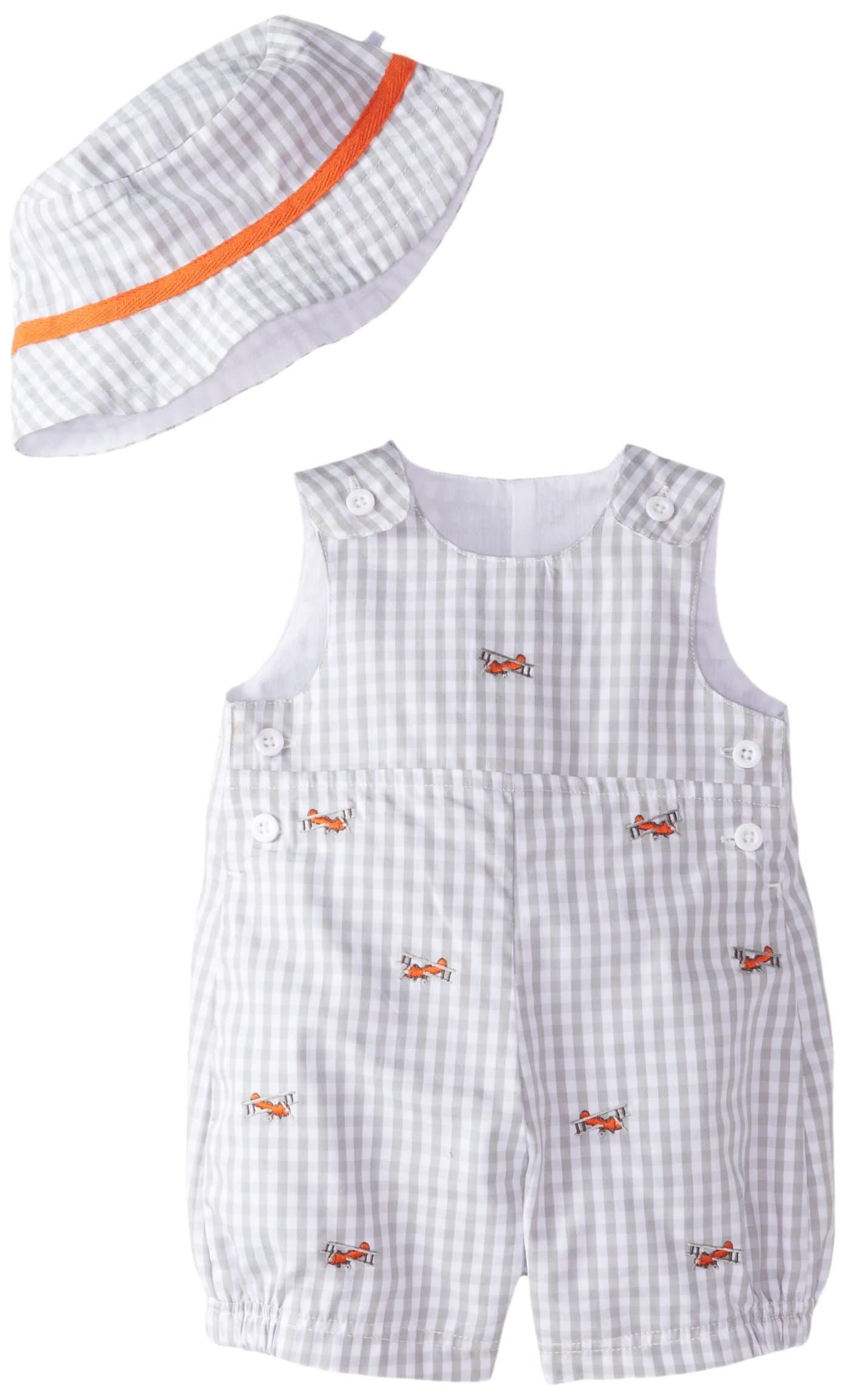 Little Me Baby-Boys Newborn Retro Check Sunsuit and Hat