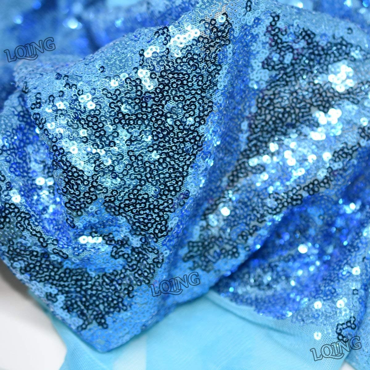 Turquoise Sewing Sequin Fabric Sequin Lace Fabric Sold by The Yard for Costumes Knit Fabric, Tablecloth, Table Runner, Sequin Backdrop Wedding Dress Decorations(1 Yard) (Turquoise, 1 Yard)