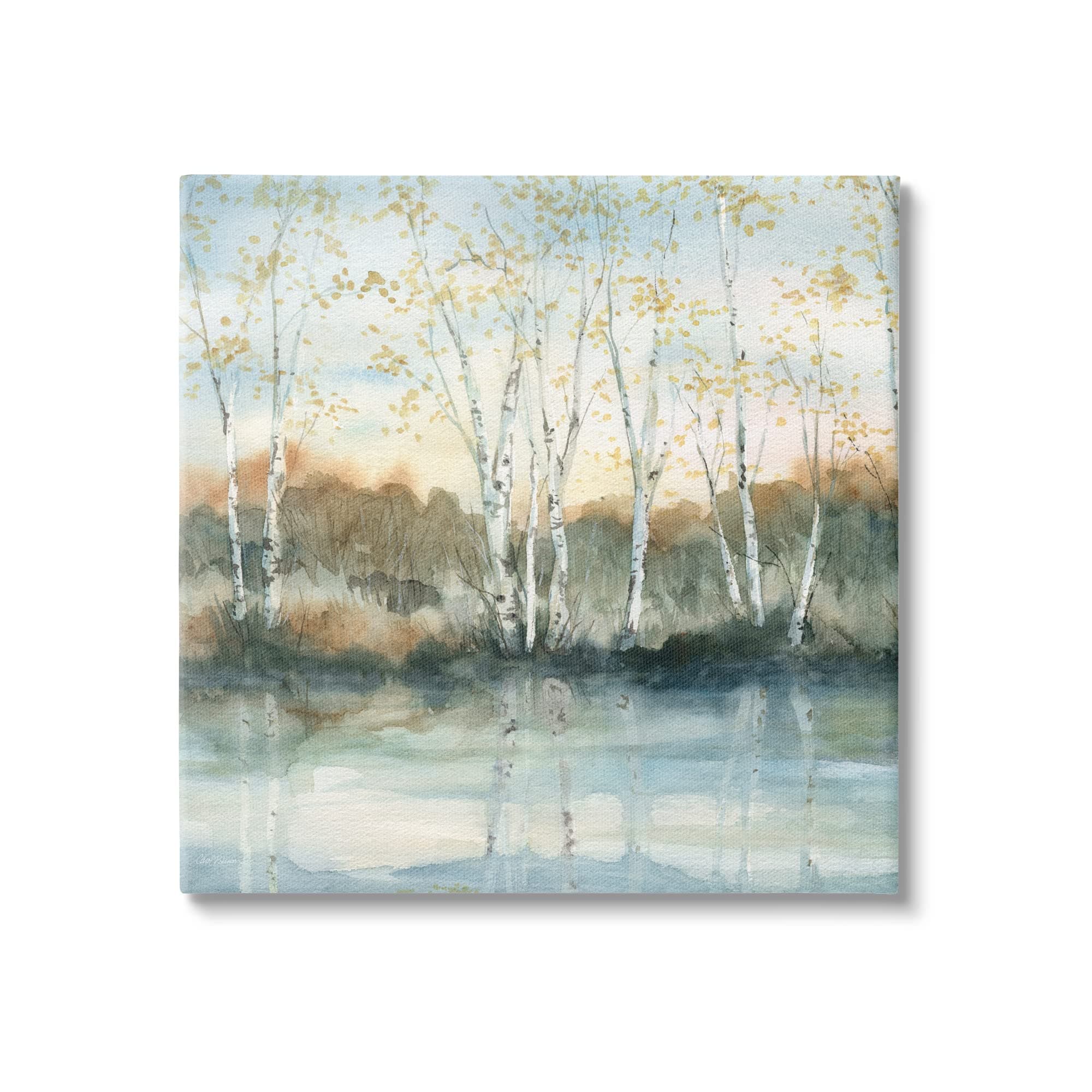 Stupell IndustriesBirch Tree Reflections Quaint Lake Clearing Landscape Canvas Wall Art, Design by Carol Robinson