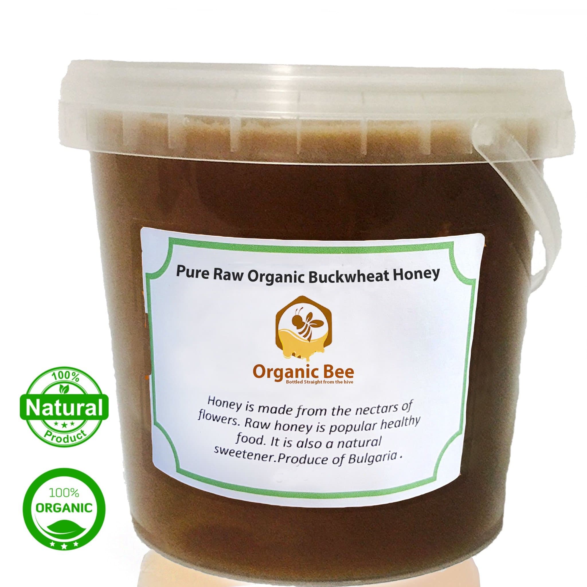 1.45kg Wildflower Pure RAW Organic RUNNY Honey Unfiltered by Organic Bee® (Buckwheat, 1.45Kg)