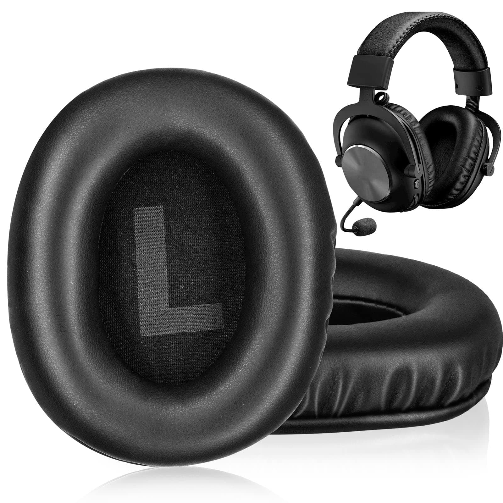 Replacement Earpads for G Pro/G Pro X Gaming headphones-Headphone Ear Pads for G Pro/G Pro X Gaming headphones (leather)