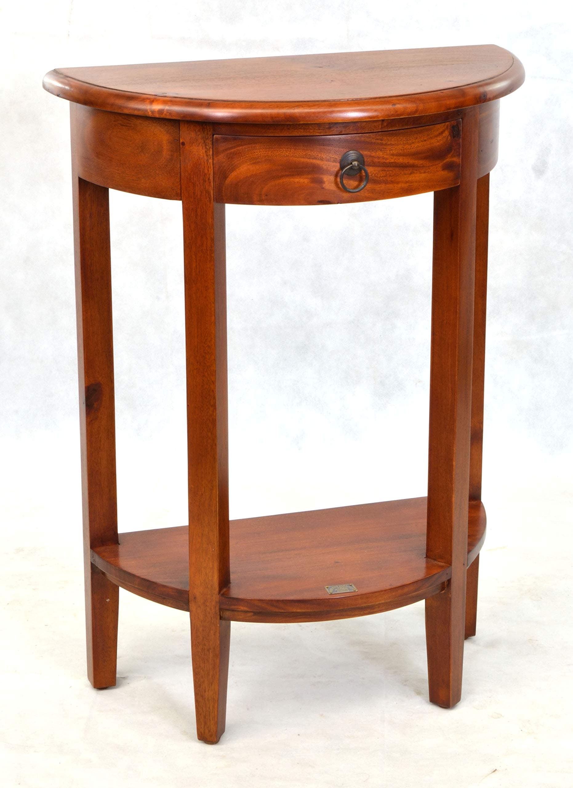 East West at Home Half Round Console Table, mahogany, 60x30x80 cm