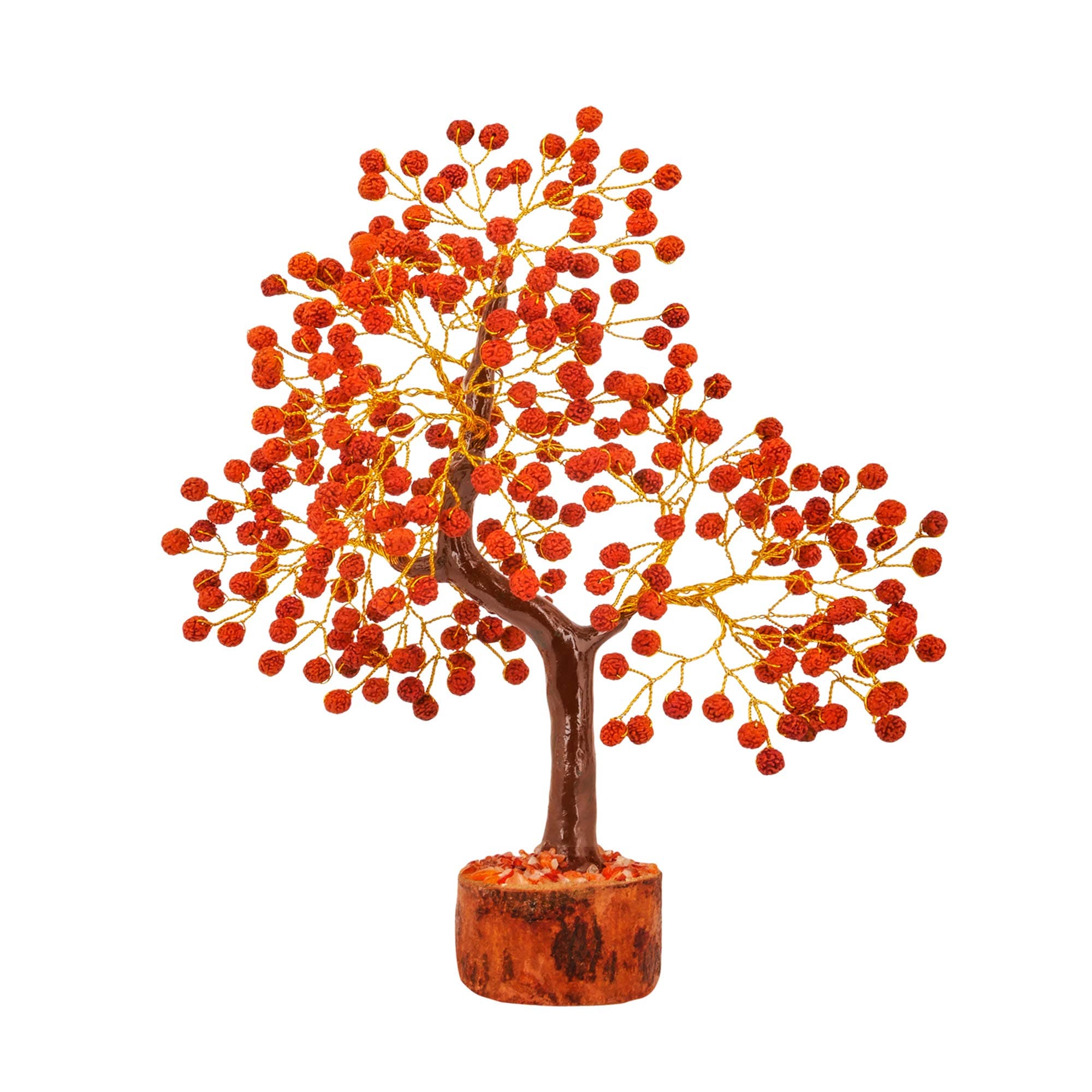 YATHABI Rudraksha Handmde Gems Tree, Aura Ckeansing, Chakra Balancing, Energy Generator, Prosparity for Home Decor, Prayer Beads, Money Bonsai, Feng Shui, Good Luck Wealth Gift