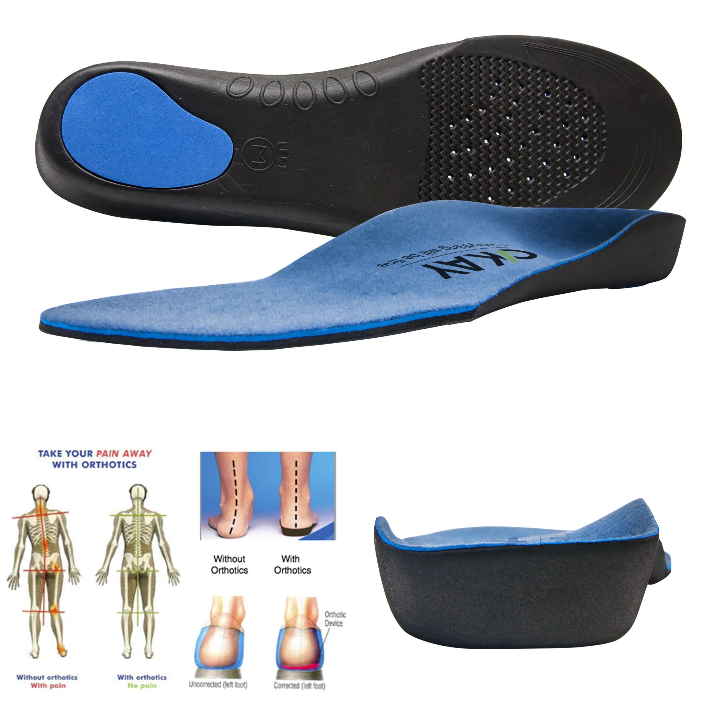 Arch Support Orthotic Shoe Insoles for Women-Men Shoe Inserts Recommended for Plantar Fasciitis Fallen Arches or Flat Feet Pain Relief, Injury Prevention and Faster Recovery