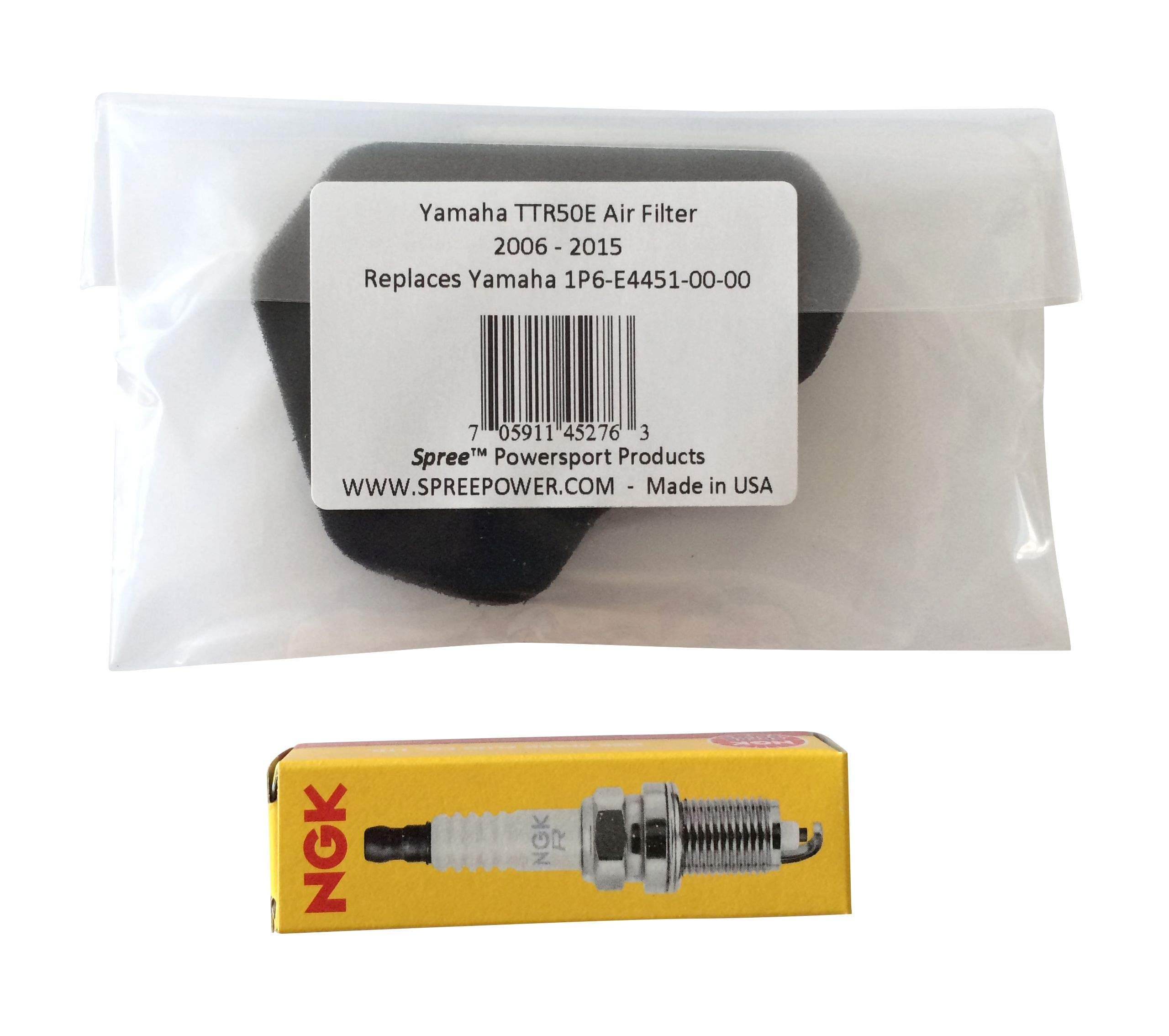 Spree Compatible/Replacement for Yamaha TTR50 TTR50E air filter (2006-2015), WITH SPARK PLUG