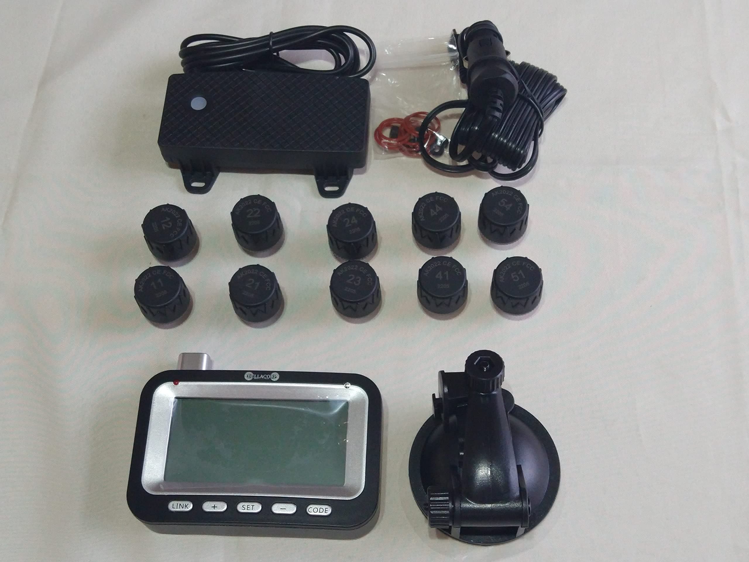 Tire Pressure Monitoring System TPMS Ten (10) Sensors for Heavy Pickup with Dually Axle Hauling a Fifth Wheel, Trailer, Camper, Box Trailer, or Horse Trailer