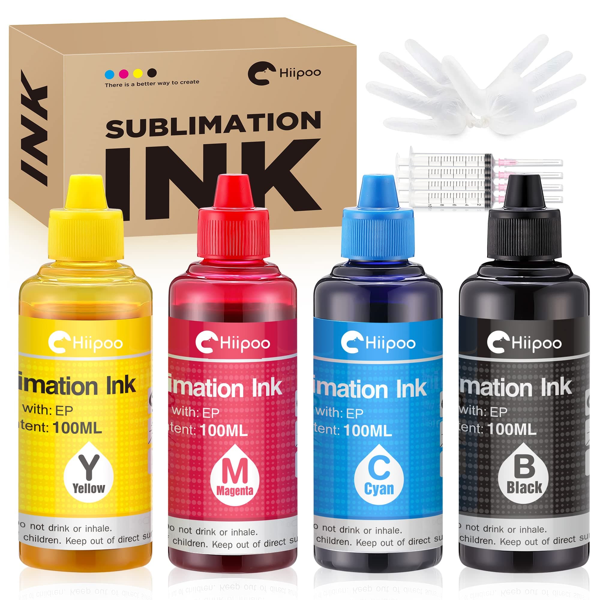 Sublimation Ink Refilled Bottles Work with WF7710 ET2760 ET2720 ET2803 ET2800 ET15000 C88 C88+ Inkjet Printer Heat Press Transfer on Mugs Plates T-Shirts Pillows Phone Case