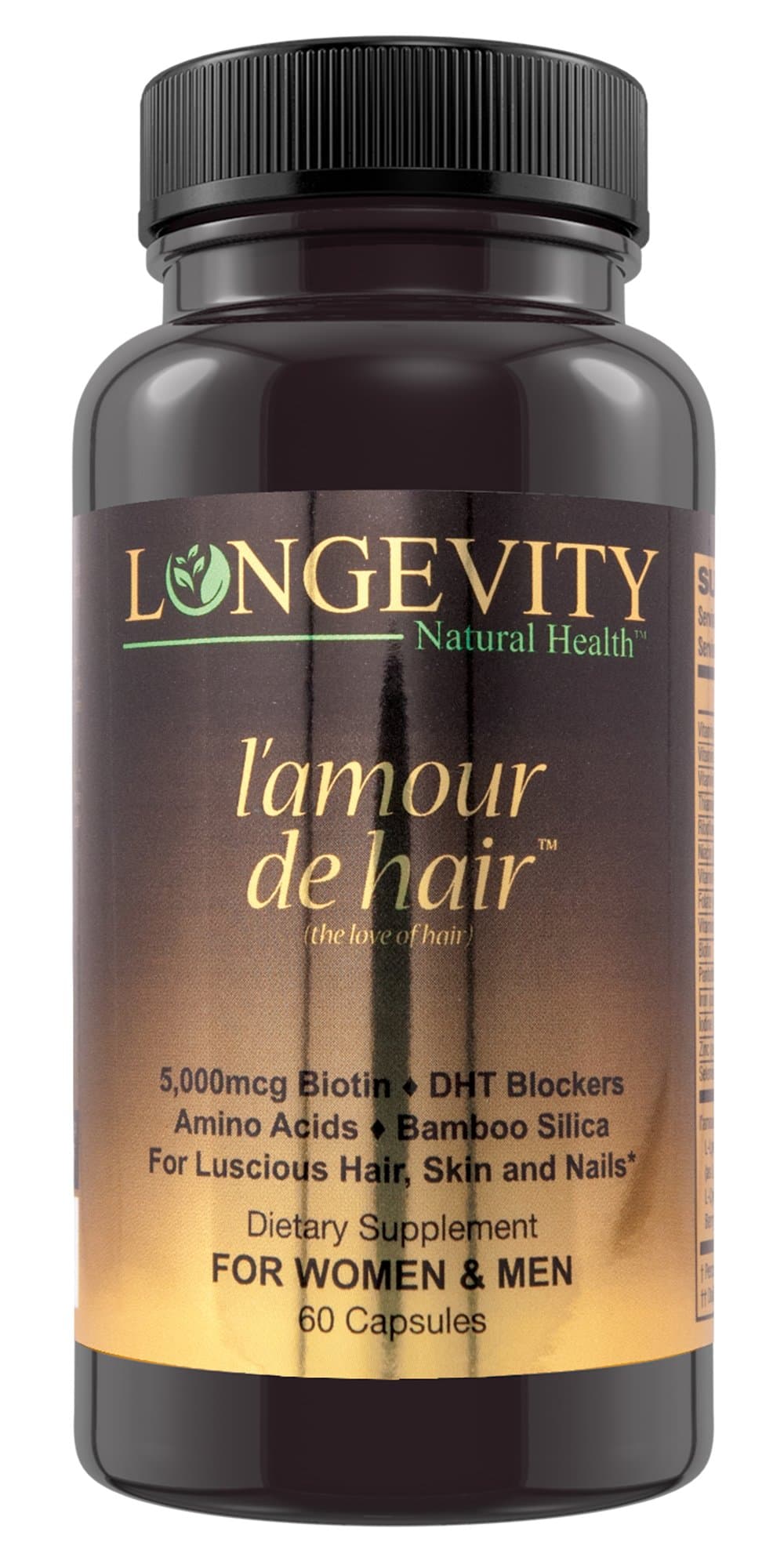 Longevity Biotin for Hair Growth - Saw Palmetto, Vitamins C, E, B, Iron, Keratin, Iodine, L Arginine, DHT Blockers and More - Hair Skin and Nails Supplement - Faster Hair Growth - Nail Strengthener
