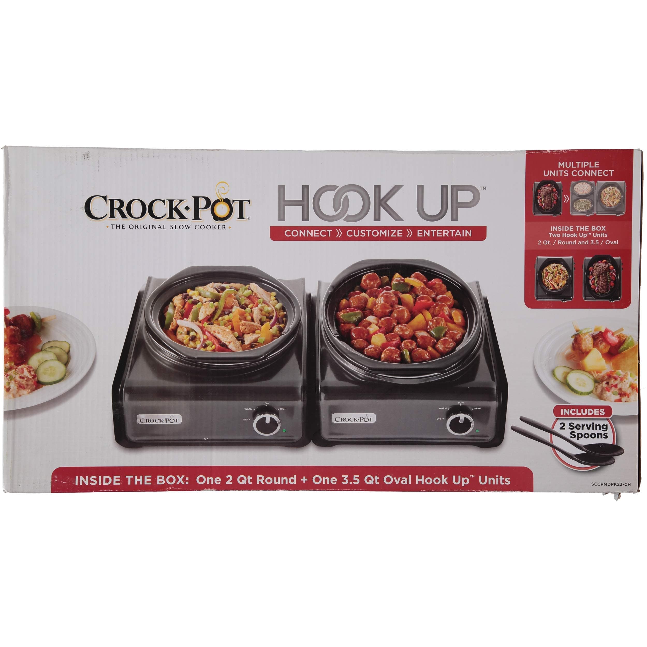 Crock-Pot, Black Charcoal Crockpot 5 Oval Plus Round hookup SCCPMDPK23CH, 2 quart + 3.5 quart