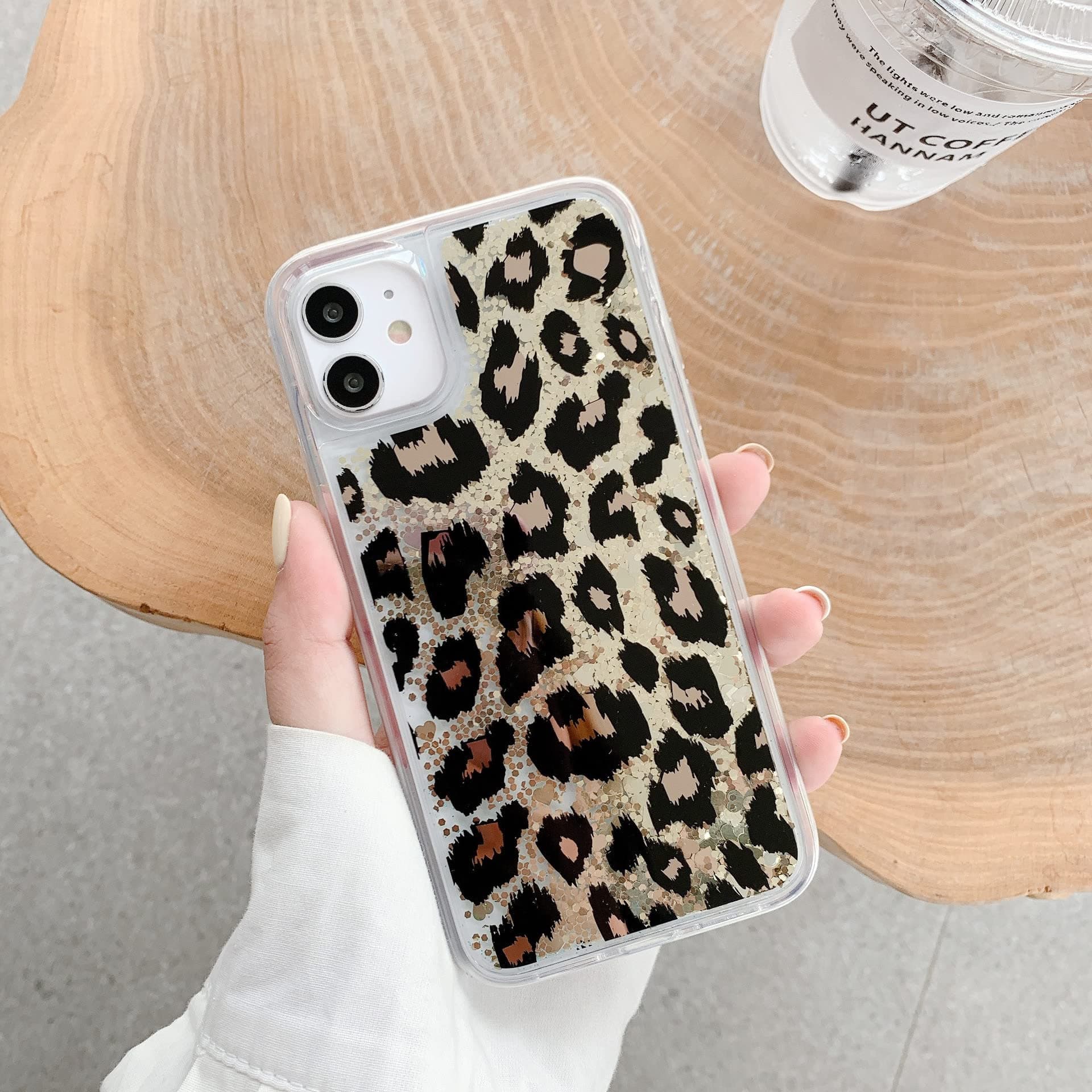 iPhone 11 Pro Case Doowear Leopard Glitter Bling Liquid Case for Girls Women Creative Flowing Liquid Floating Soft TPU Bumper Hard Clear Case Phone Cover for iPhone 11 Pro 5.8 inch 2019 Release
