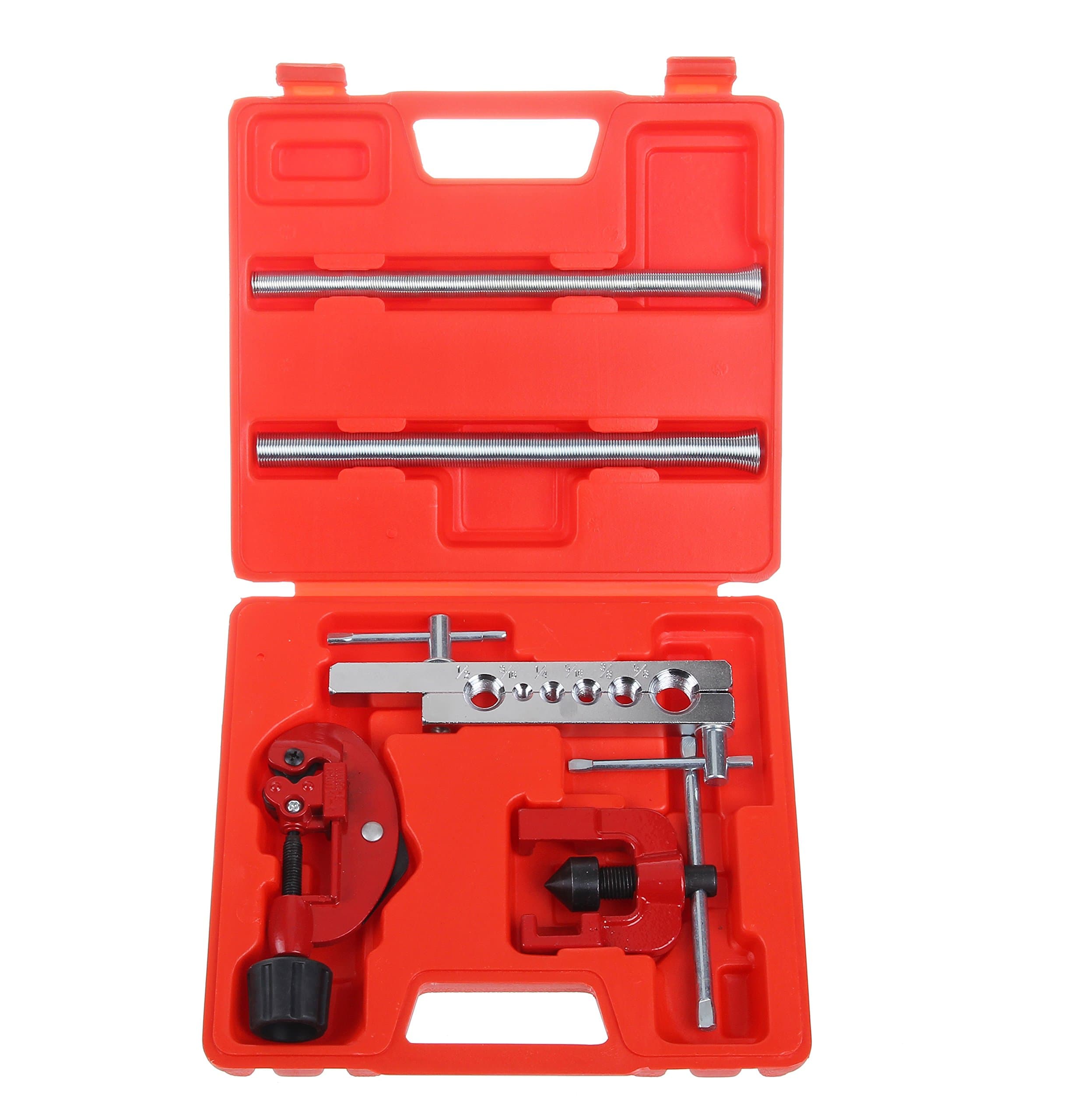 Shankly Flaring Tool Set (7 Piece - Professional Grade) Heavy Duty Brake Line Flaring Tool Kit and Swage Tool, Flare Tool with Tubing Straightener or Cutter (Not a Double Brake Flaring Tool)