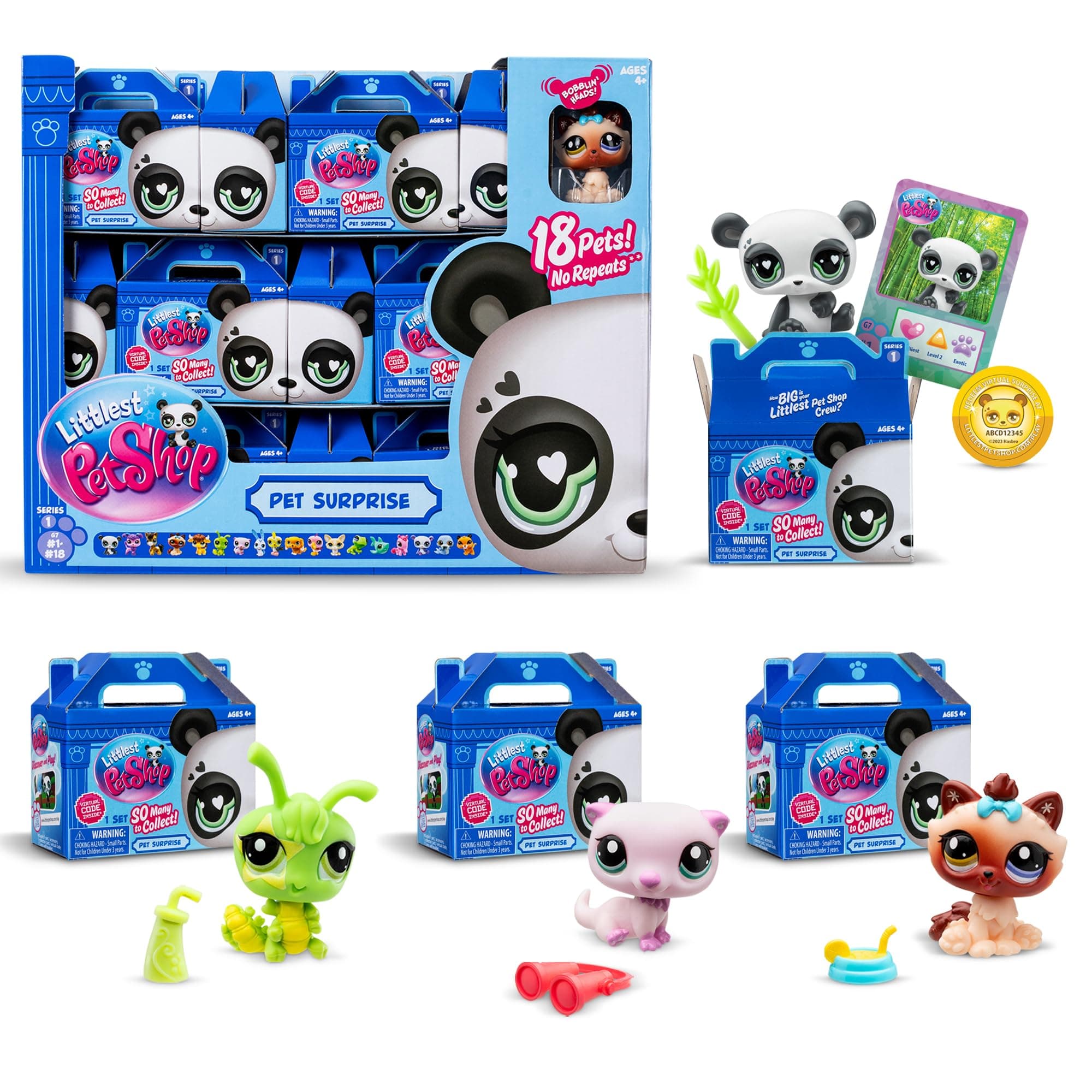 Littlest Pet Shop, 18 Pets Collector set, Pet Surprise in Display Unit