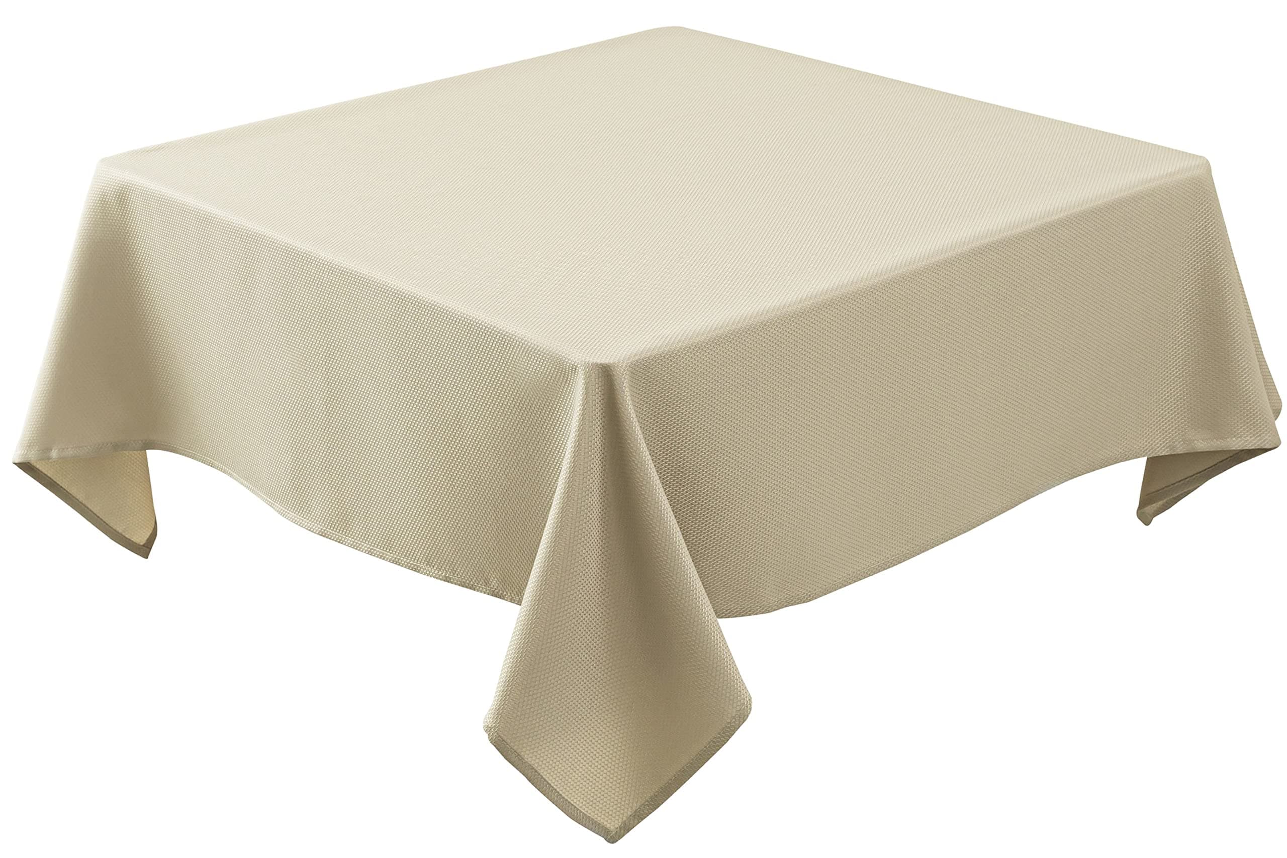 Biscaynebay Textured Fabric Square Tablecloths 70x70 Inches, Natural Water Resistant Spill Proof Card Table Cloth Folding Table Cover for Dining, Kitchen, Wedding and Parties, Machine Washable