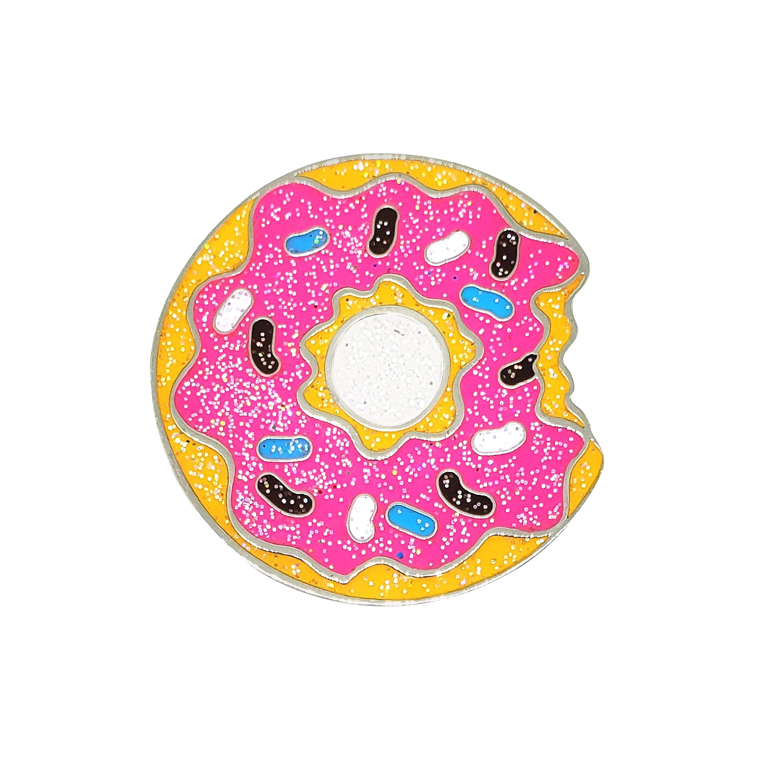 Navika USA Inc. Donut Glitzy Golf Ball Marker with Magnetic Hat Clip | Donut Golfing Accessory | Food Themed Gift for Kids and Women Golfers | Colorful Sweet Donut Marker