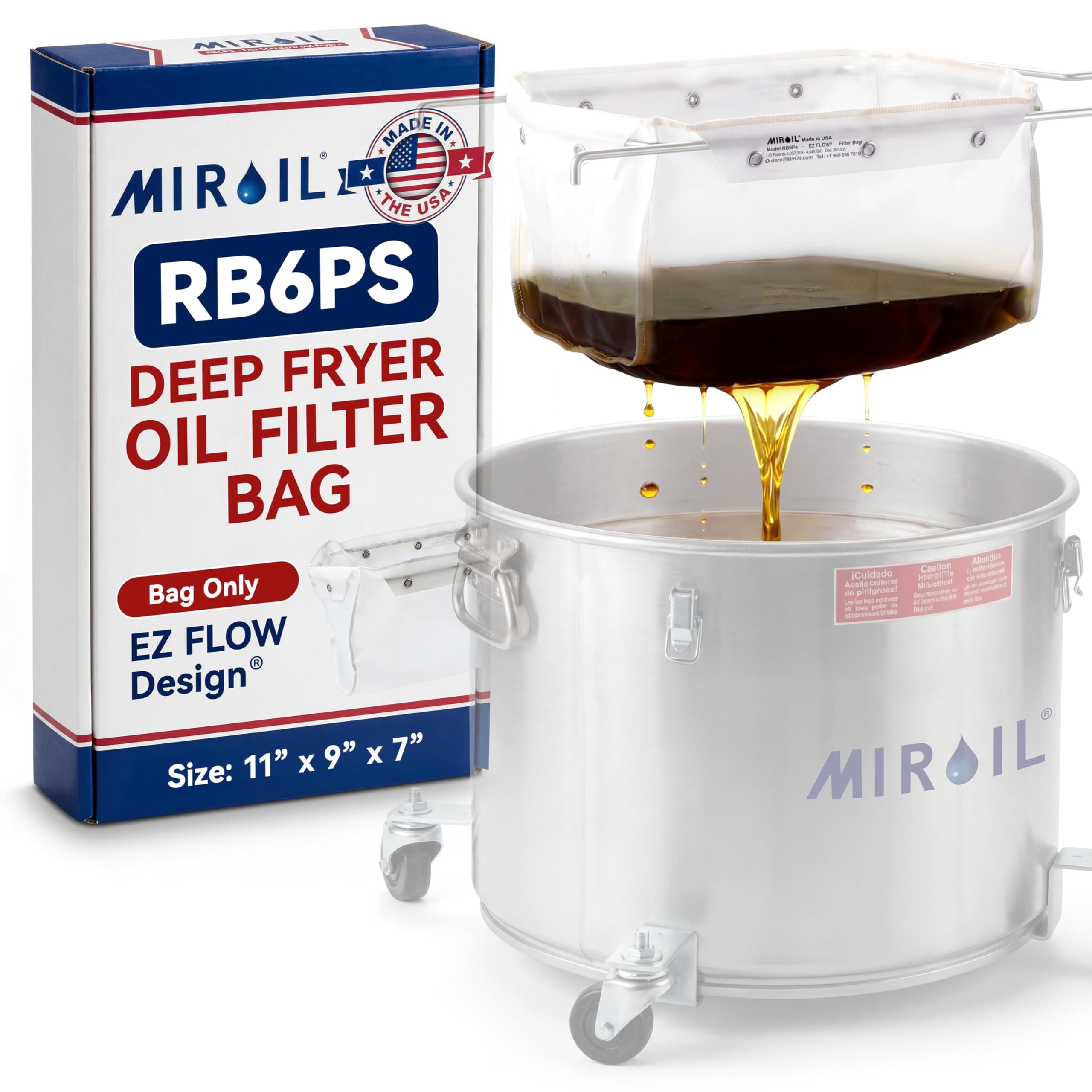 Miroil RB6PS Part 12852 EZ Flow Fryer Filter Bag, No Frame Included