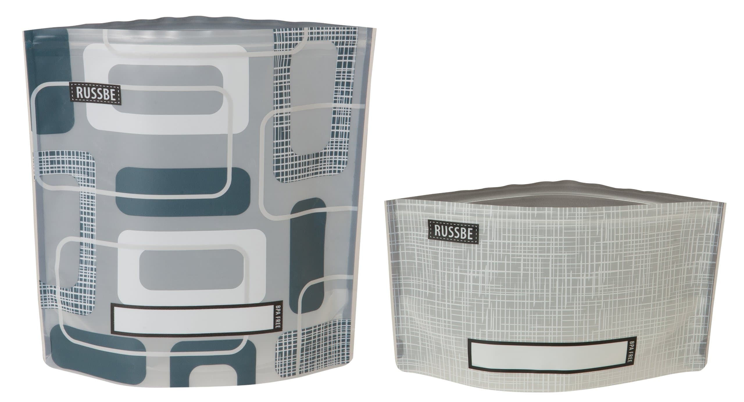 Russbe by Genmert 4-Pack Reusable Snack and Sandwich Bags, Rectangle Linen