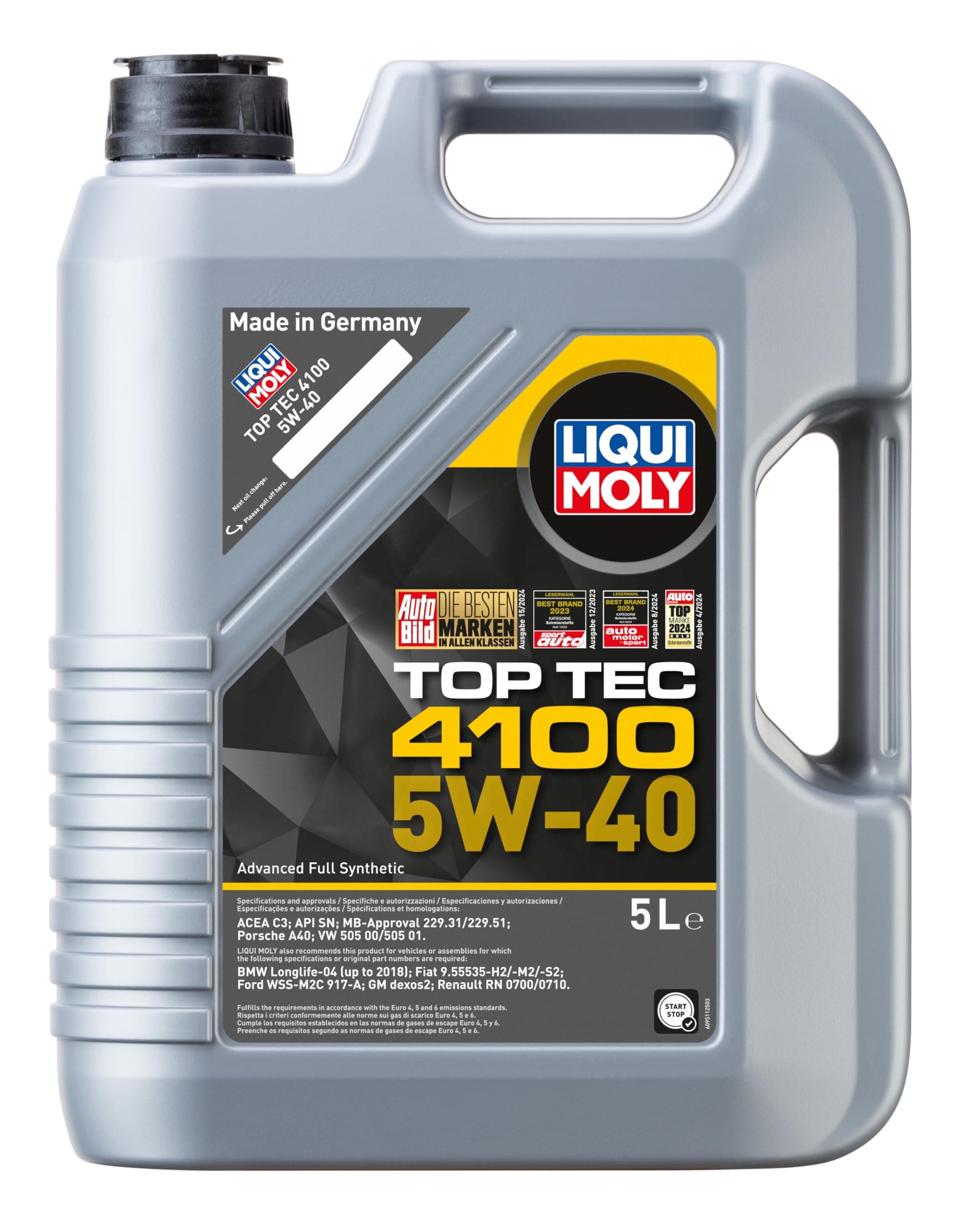 Liqui Moly P000322 9511 Top Tec 4100 5W-40 Semi Synthetic Petrol/Diesel Engin...