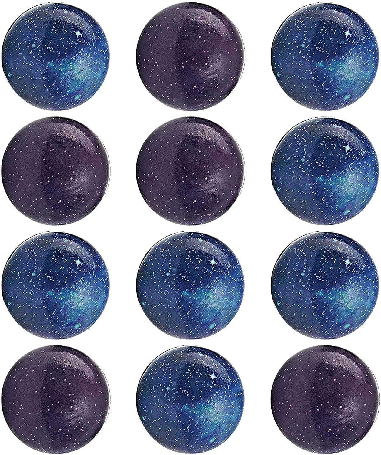 Neliblu 12 Pack 2.5" Stress Balls for Adults - Outer Space Theme Galaxy Design Stress Balls for Kids Bulk - Space Party Favors Stress Relief Balls for Finger Exercise
