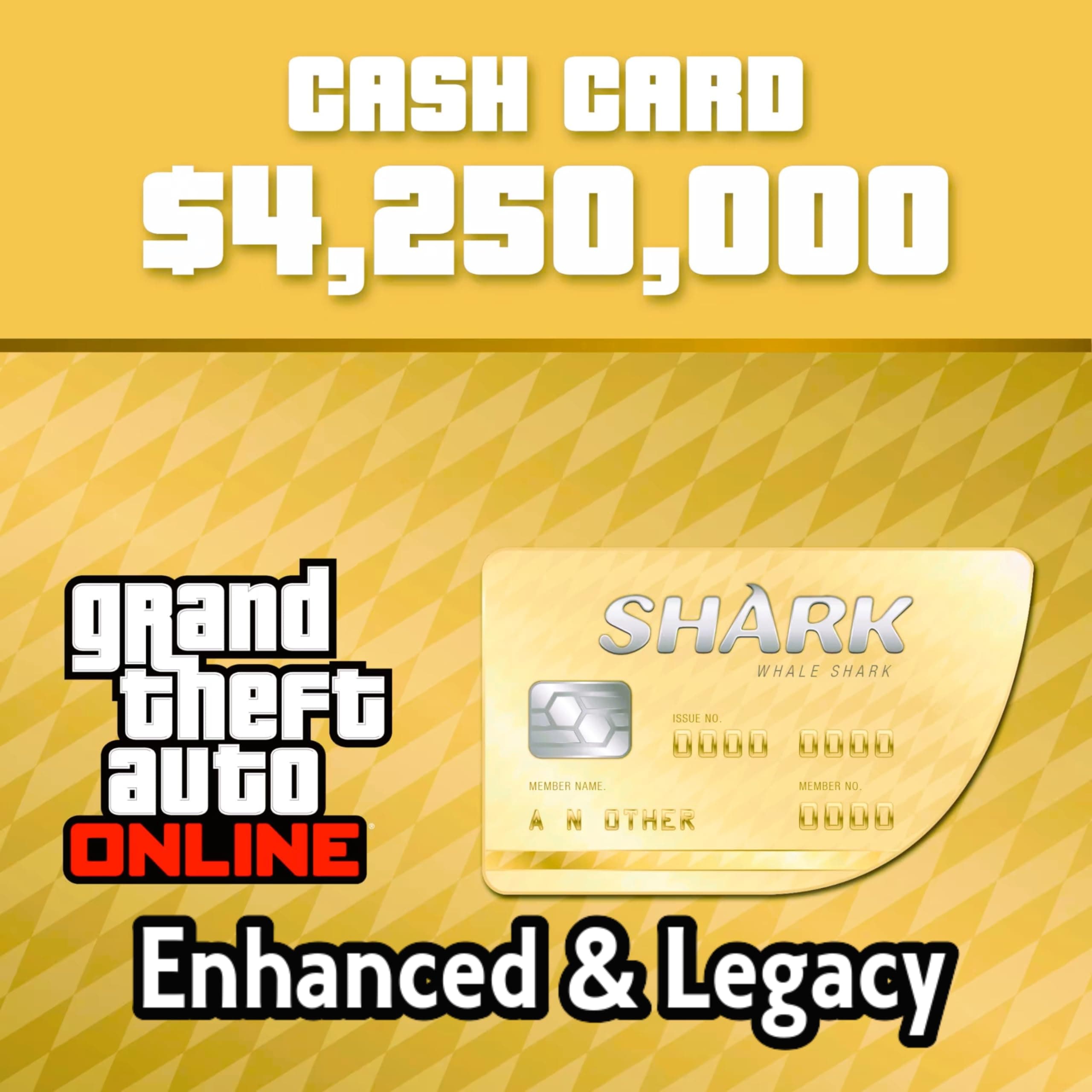 Fexqon Grand Theft Auto Online: $4,250,000 Whale Shark Cash Card PC (No CD/DVD)