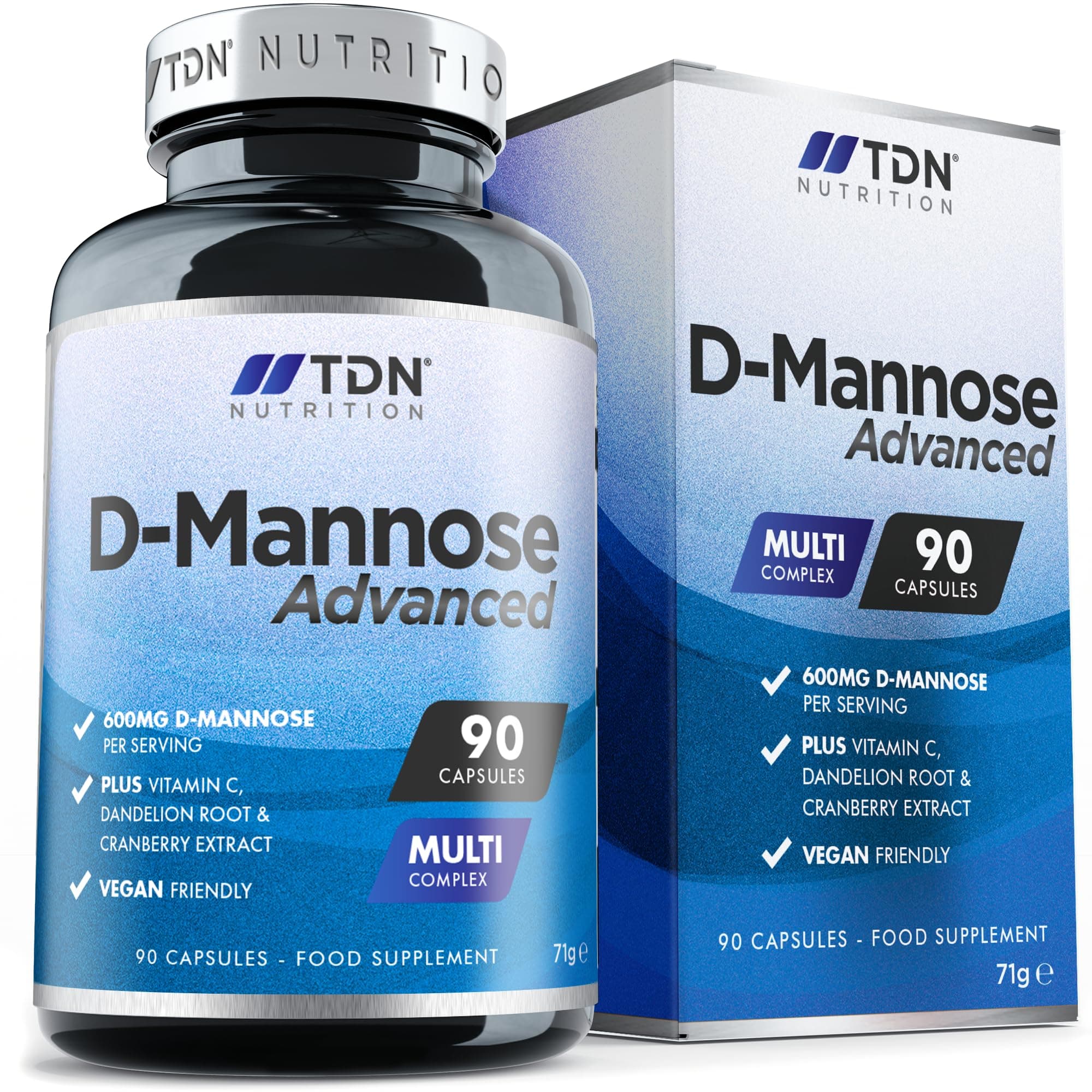 D-Mannose and Cranberry Capsules - 3080mg per Serving - high Strength Natural 45 Days Supply - with Dandelion Root & Vitamin C - contributes to Normal Immune System - UK formulated - Vegan
