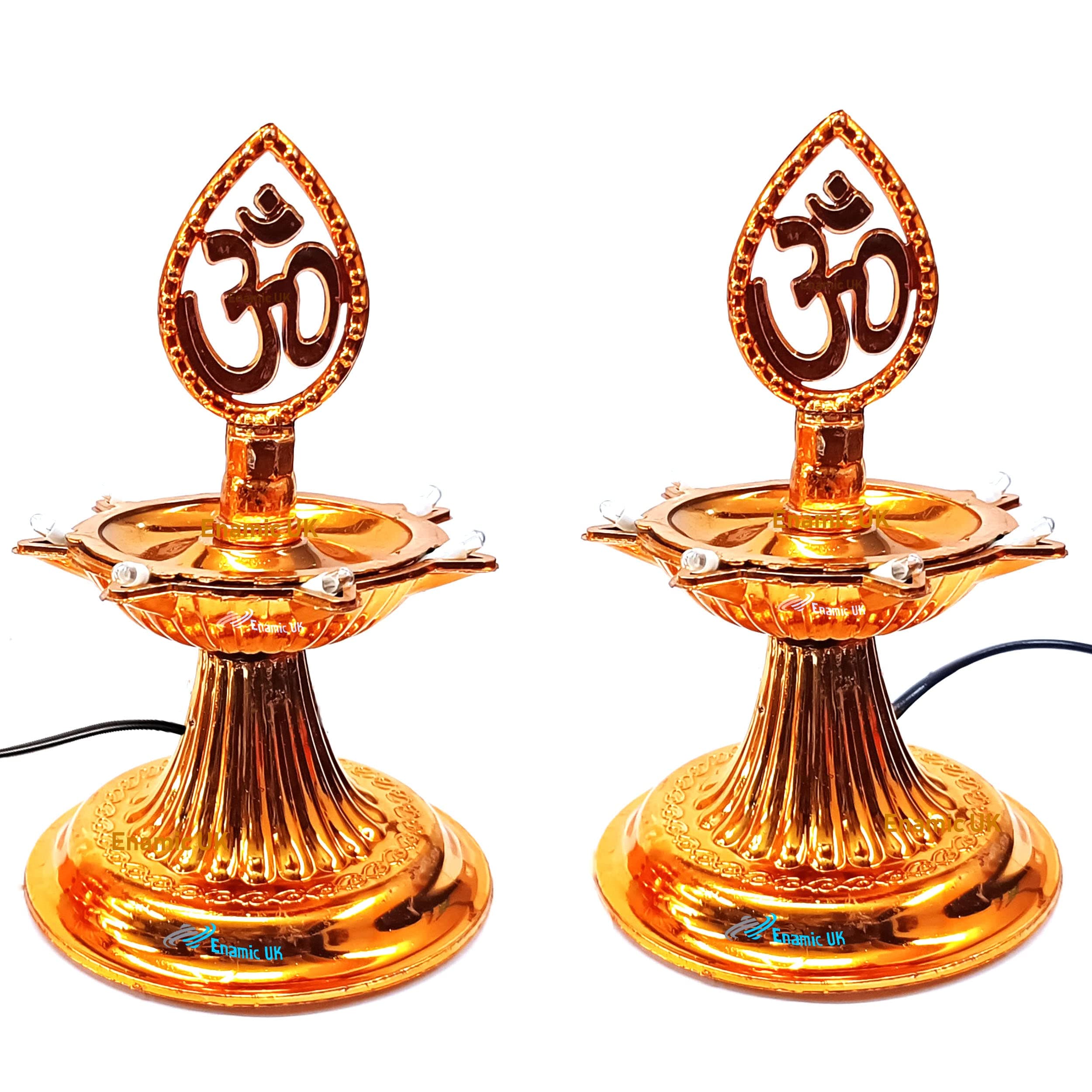 Babrock 1 Layer Electric Diya Deepak Light Pooja Diya LED Light Mandir Diya for Home Temple Decor Electric Diya Pack of 2 || MK-58